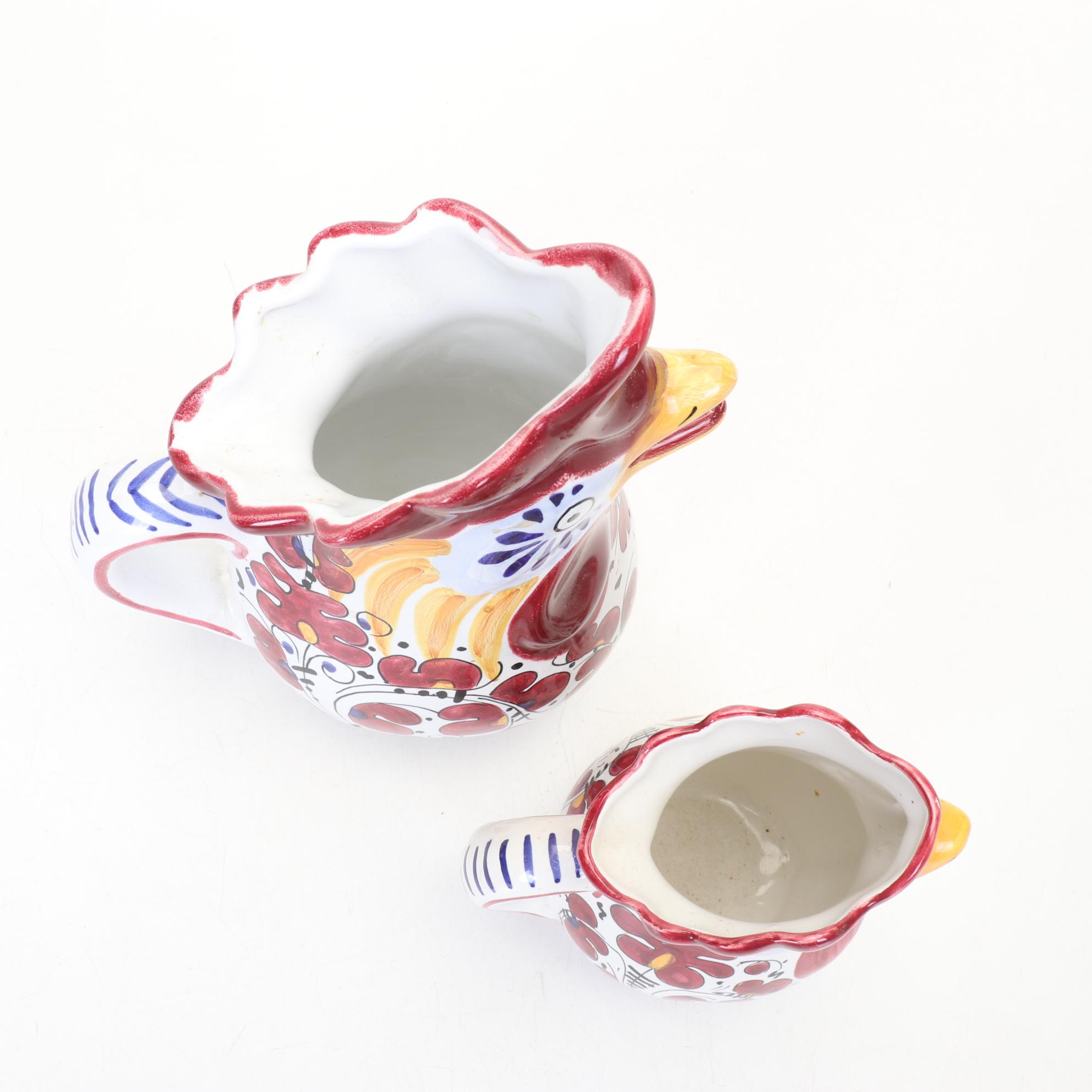 Fima Deruta Italy Hand Painted "Red Rooster" Dinnerware