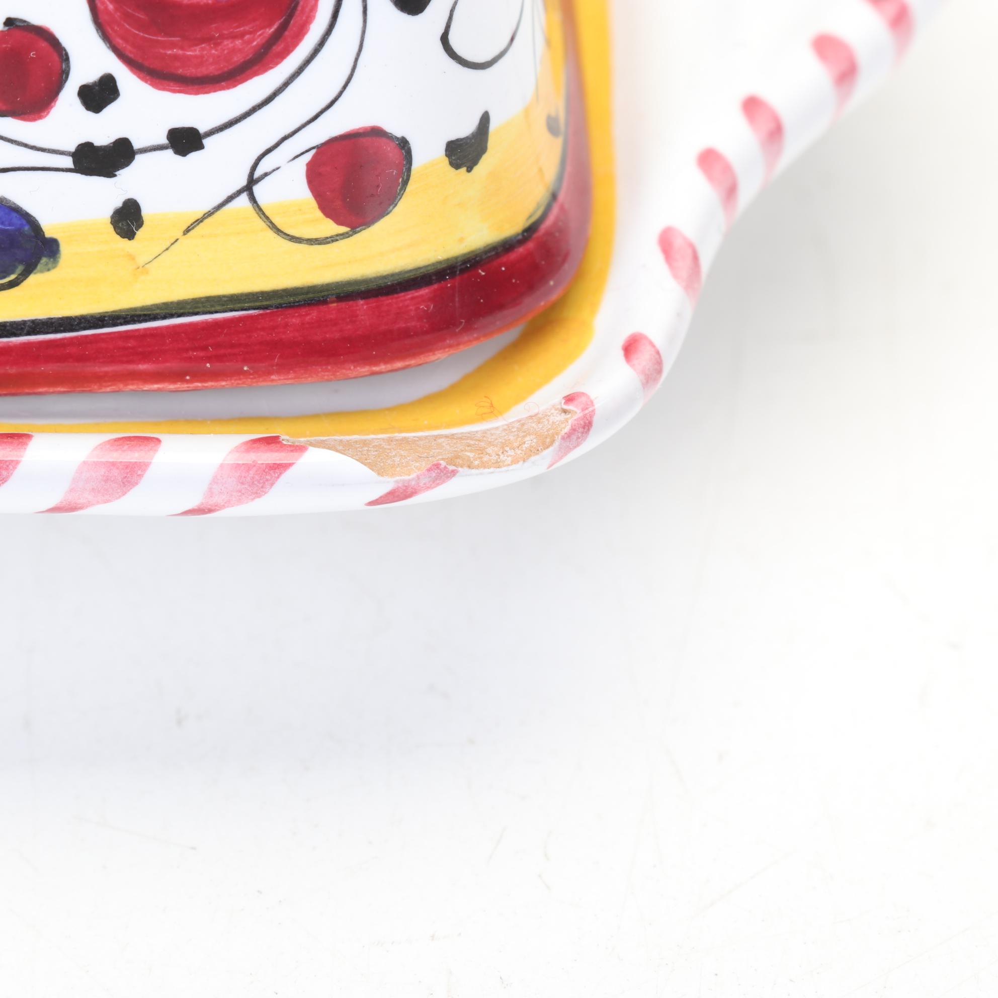 Fima Deruta Italy Hand Painted "Red Rooster" Dinnerware