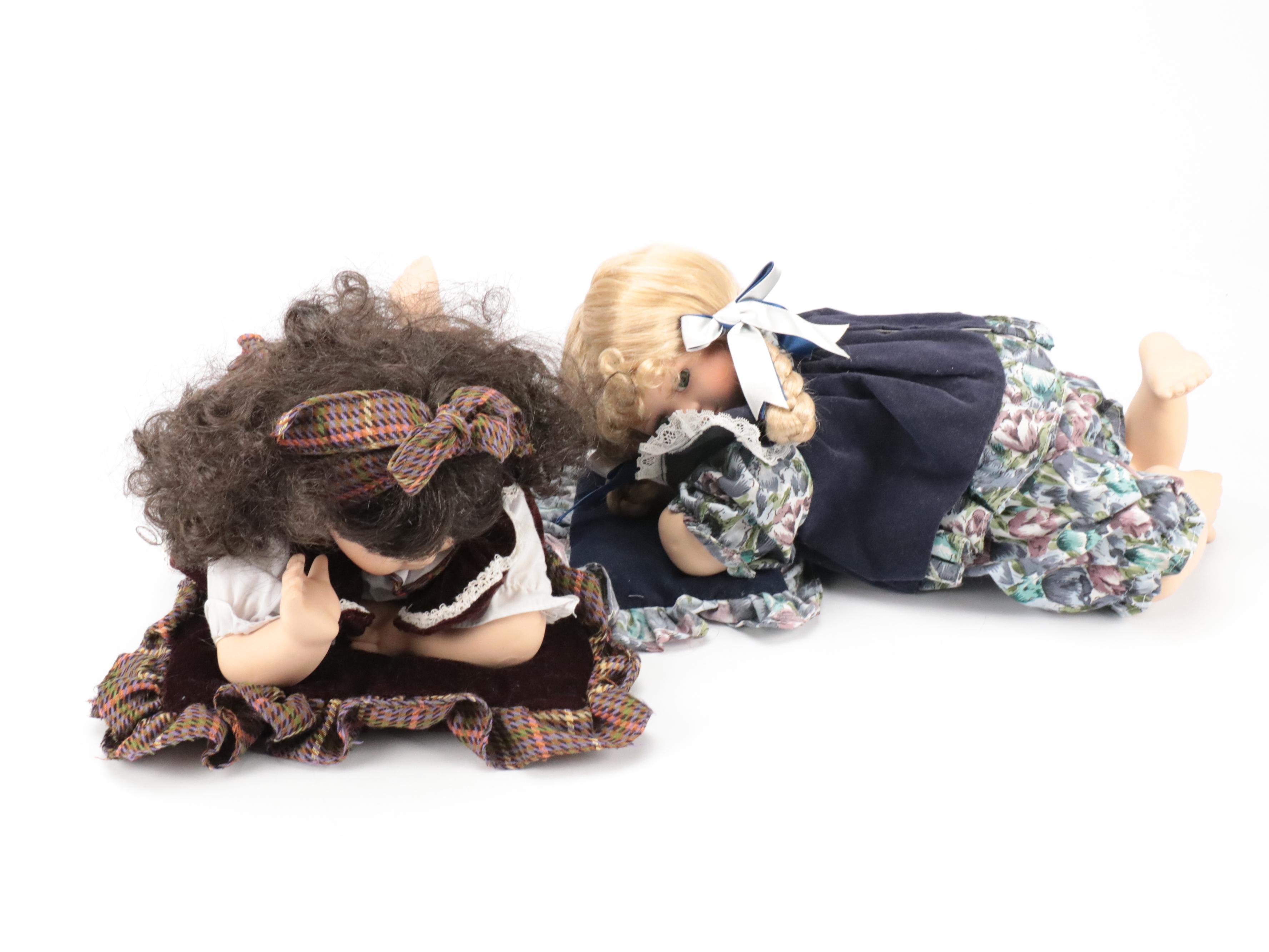 Expressive and Reposed Porcelain and Plastic Baby Dolls, Late 20th Century