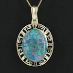 14K Opal Mosaic Triplet Necklace