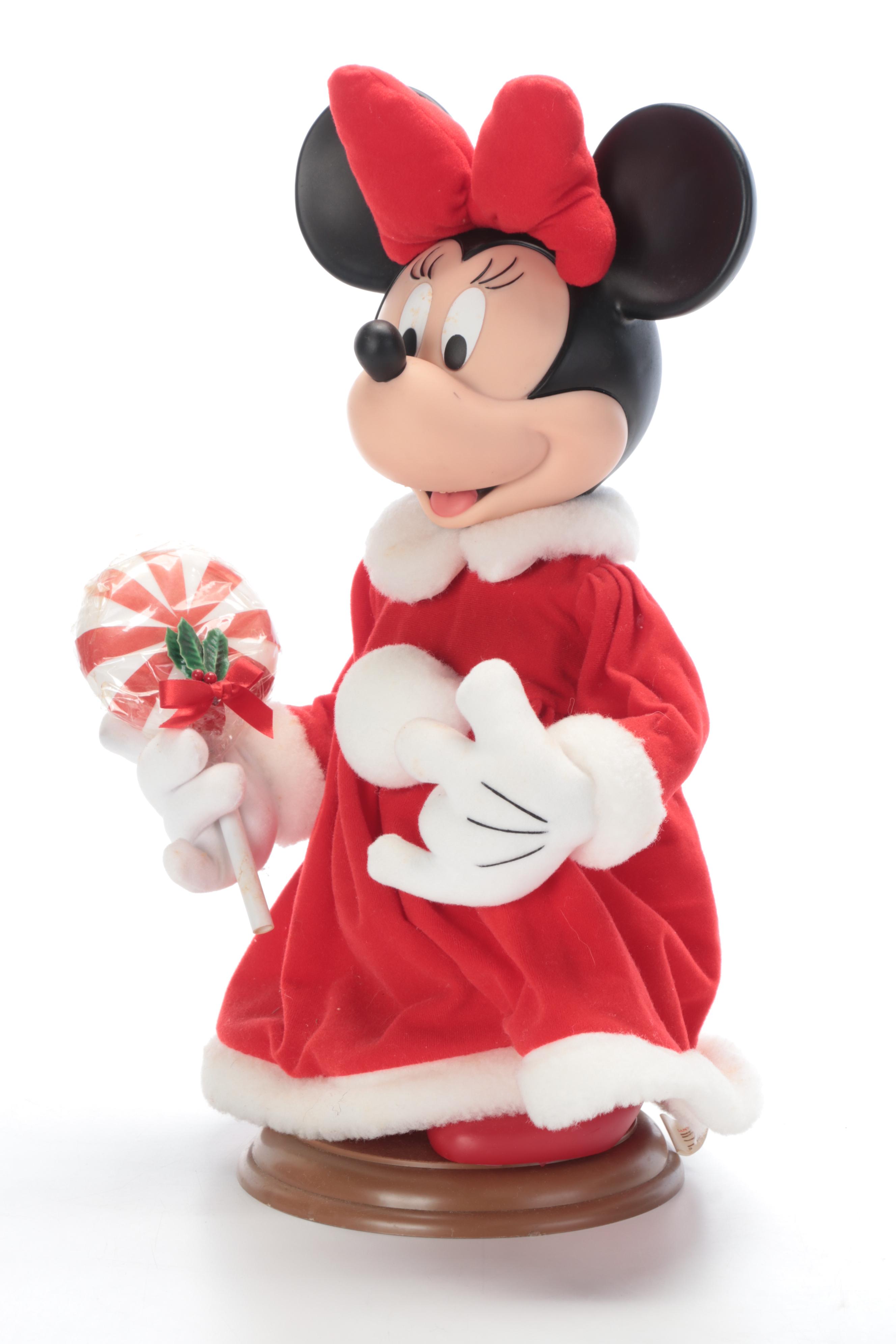 Santa's Best Animated Mickey Mouse and Minnie Santa Claus Figures
