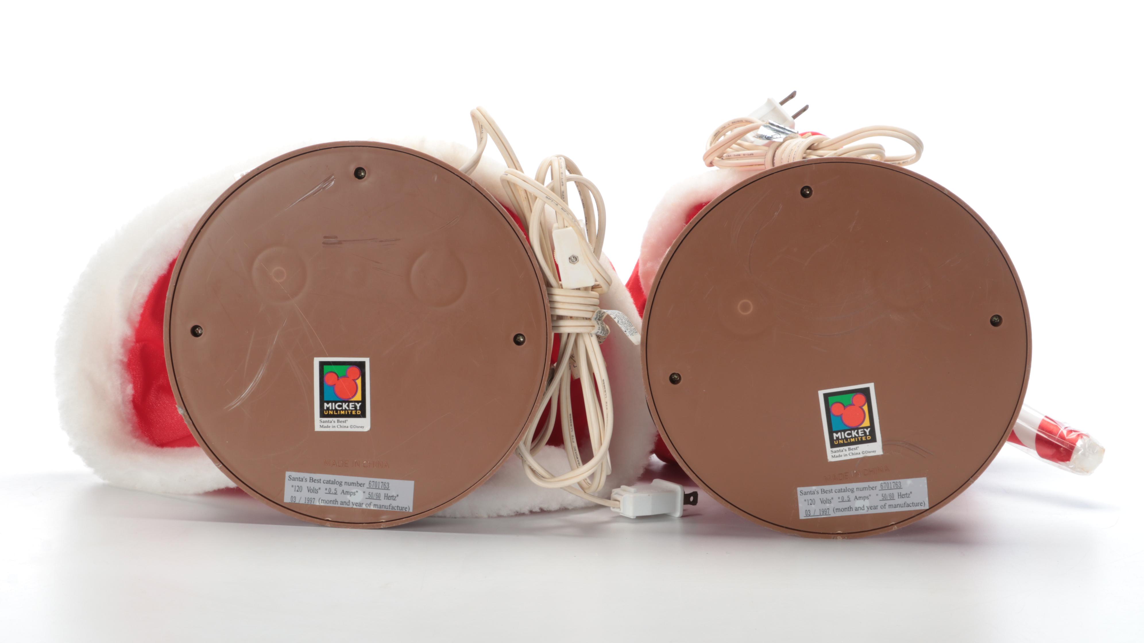 Santa's Best Animated Mickey Mouse and Minnie Santa Claus Figures