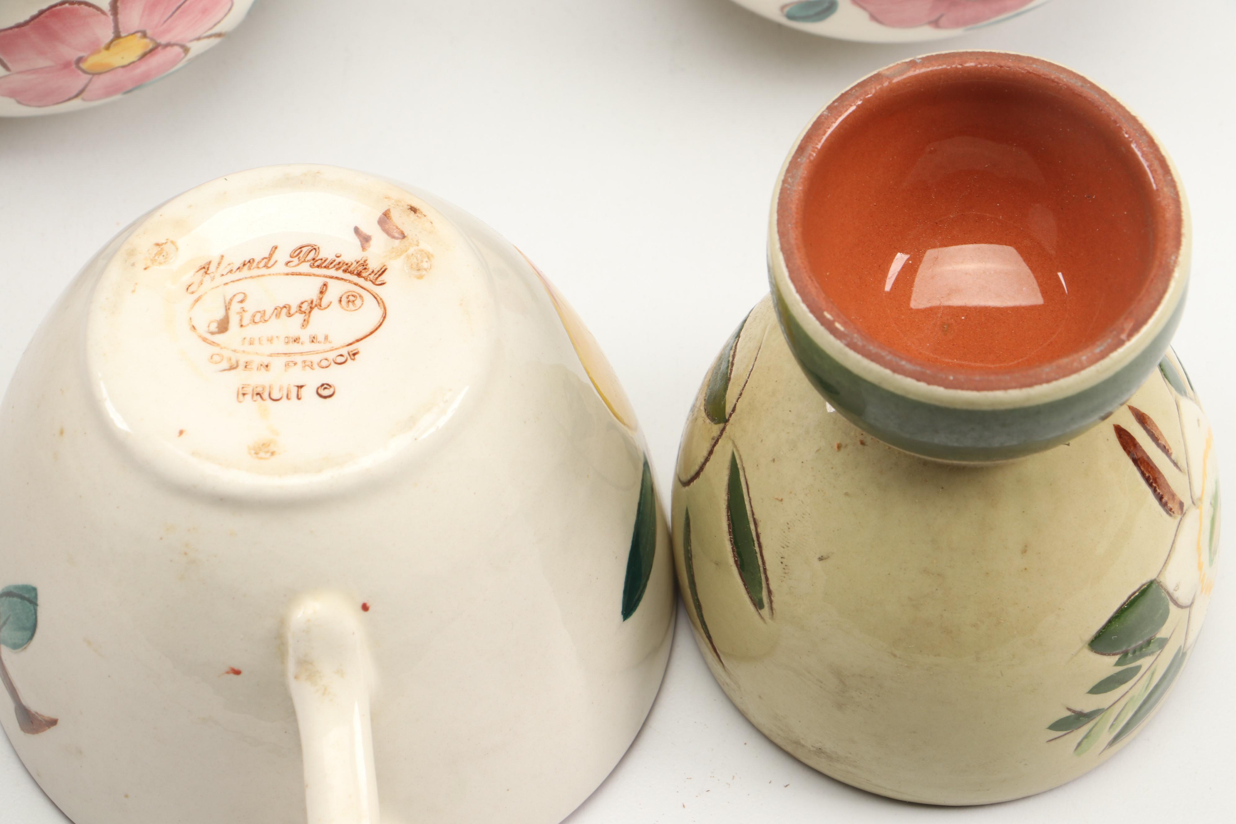 Stangl Pottery "Fruit" Terracotta Dinner Plates, Salad Plates, and More