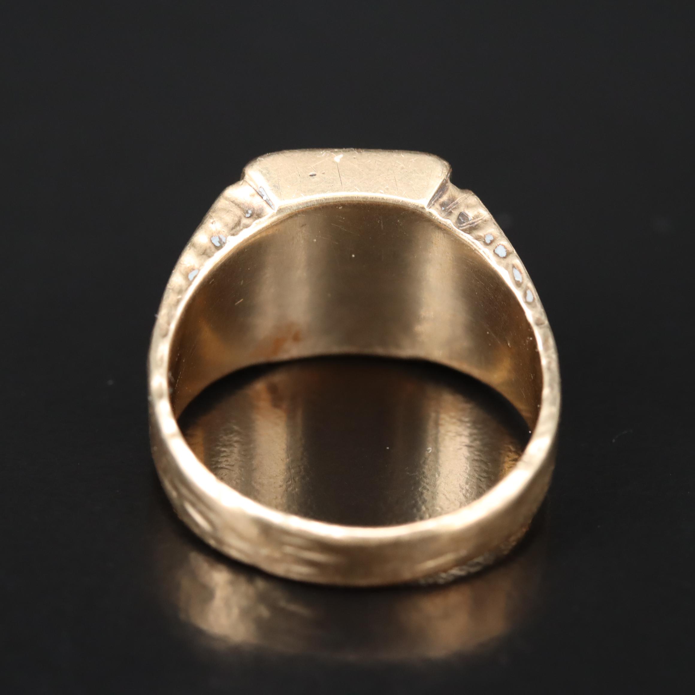 Vintage 10K Masonic Ruby Ring