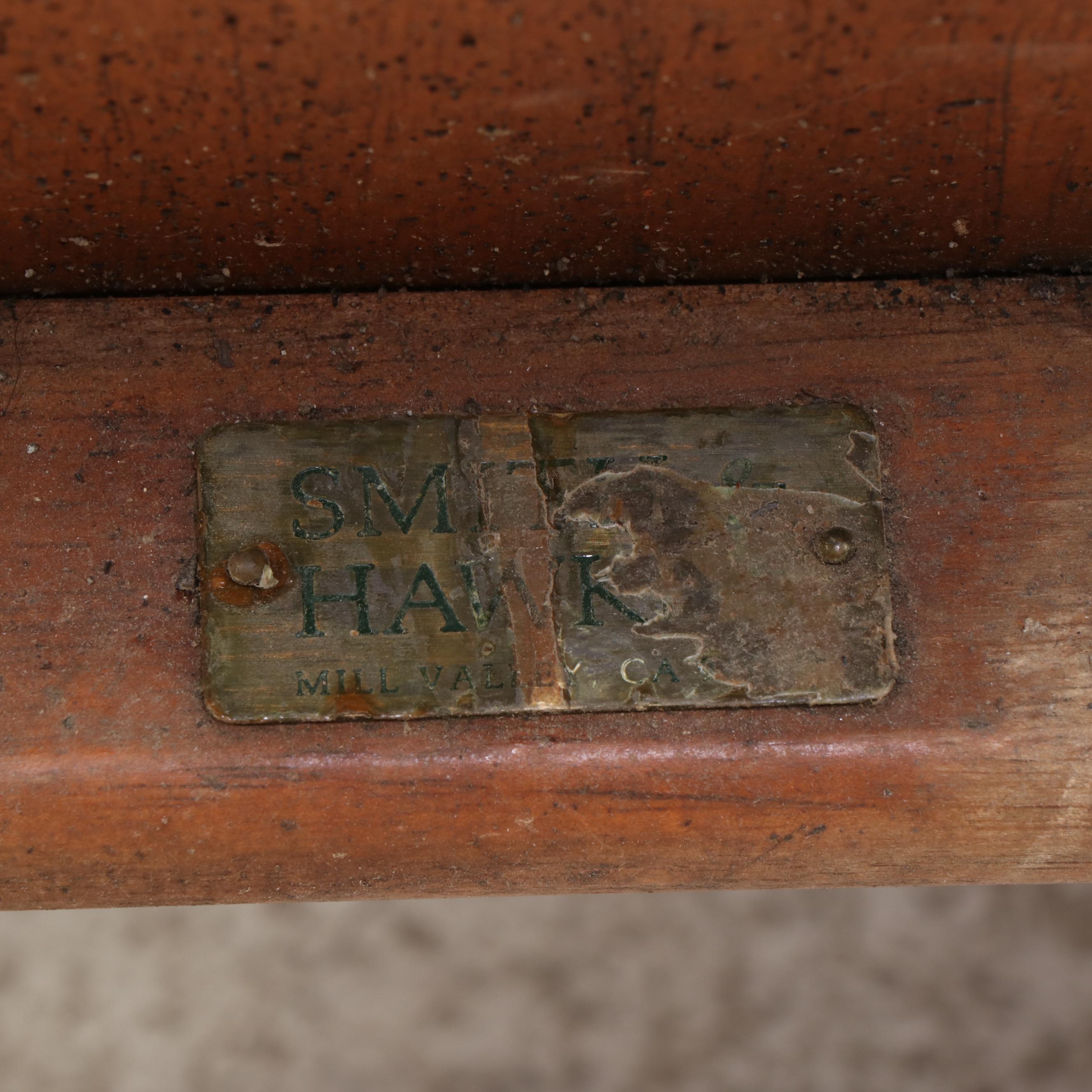 Pair of Smith & Hawken Teak Patio Lounge Chairs with Ottomans