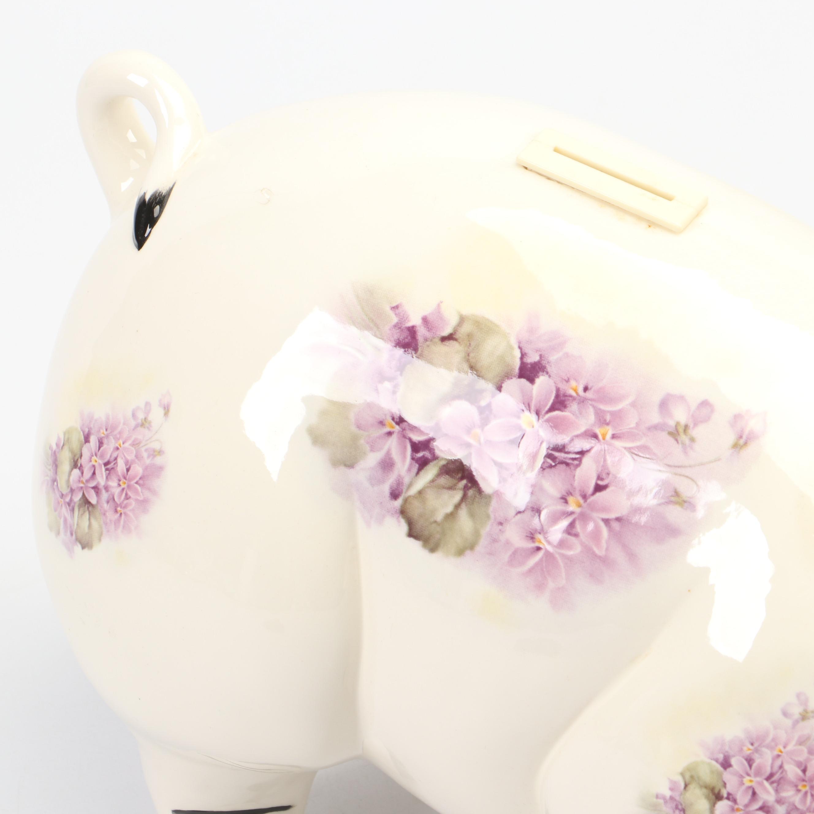 Hand-Painted Large Ceramic Piggy Bank