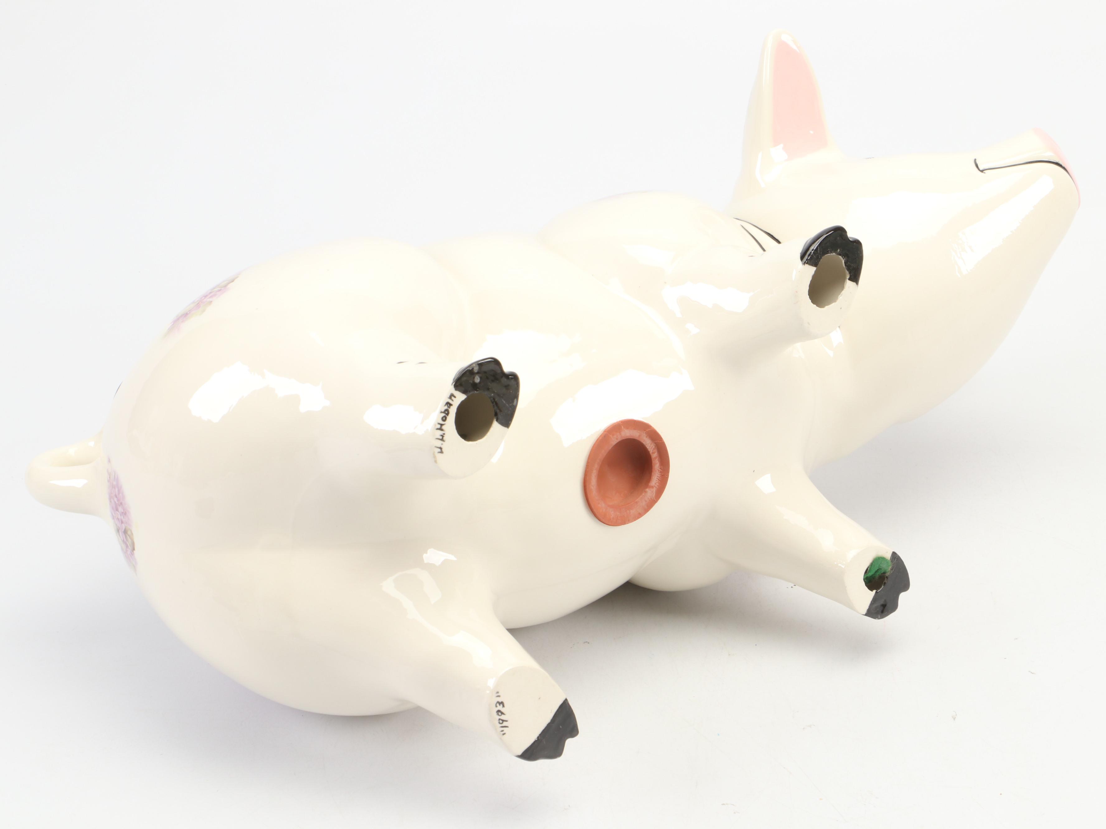 Hand-Painted Large Ceramic Piggy Bank