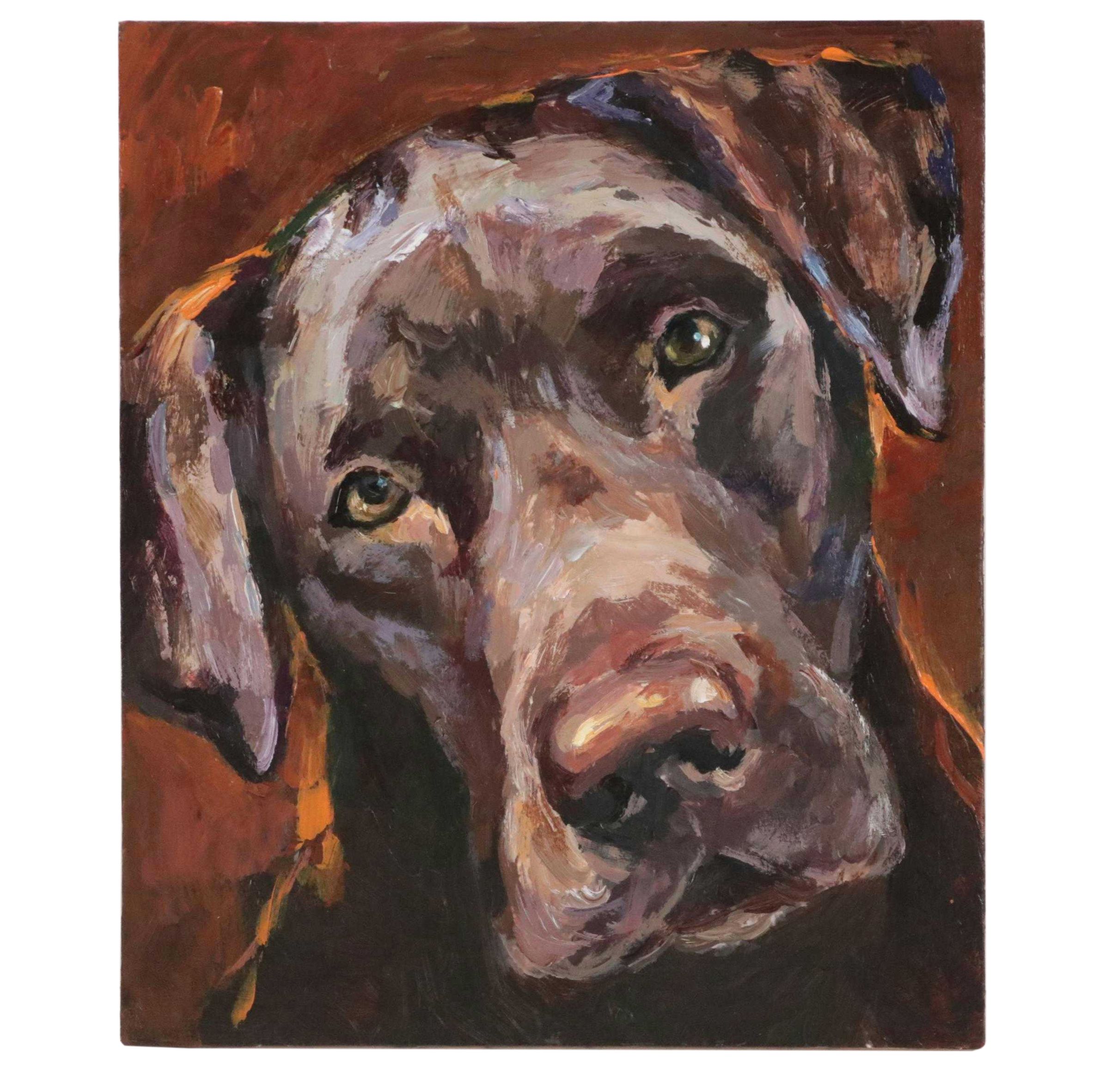 Adam Deda Oil Painting "Choco - Labrador," 2023