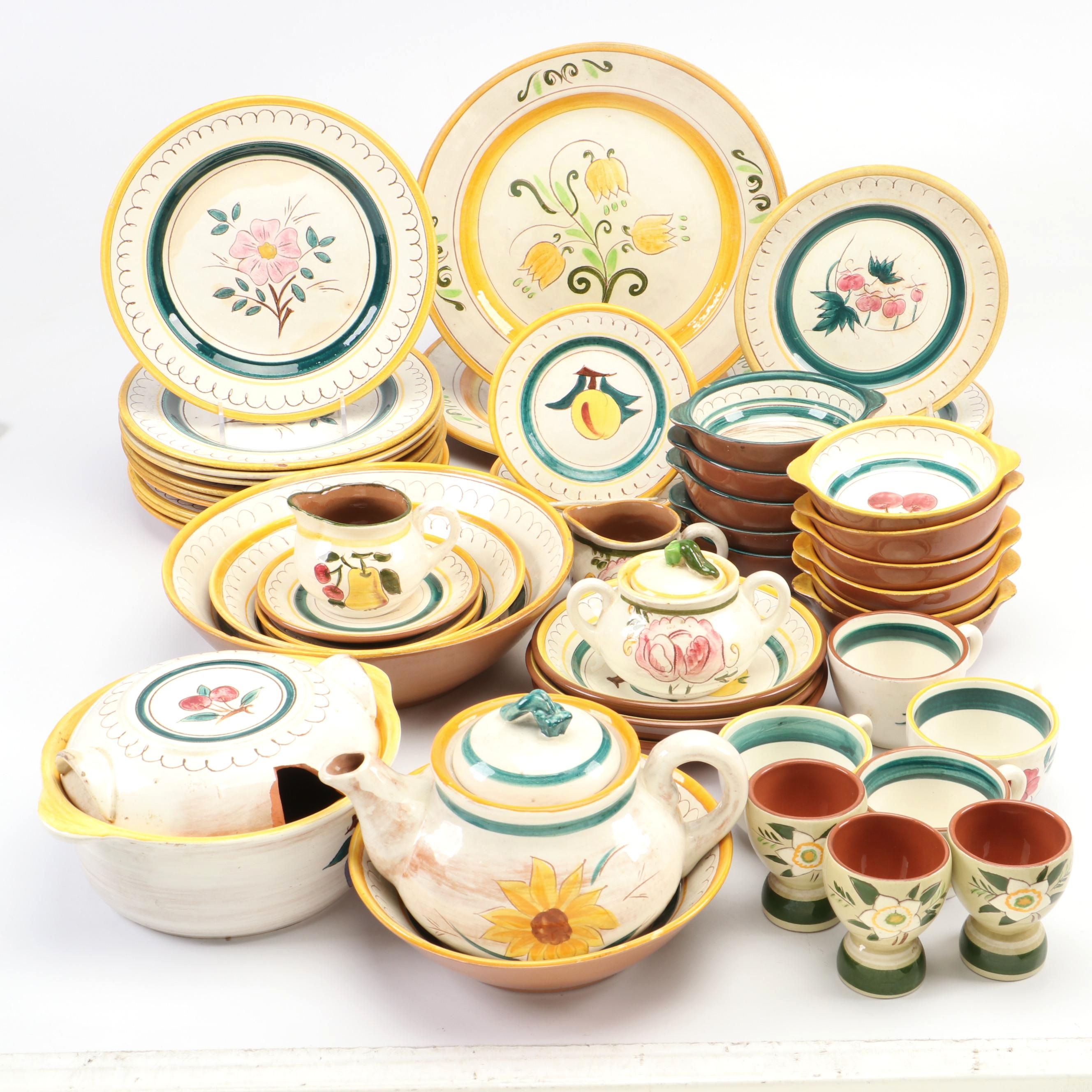 Stangl Pottery "Fruit" Terracotta Dinner Plates, Salad Plates, and More