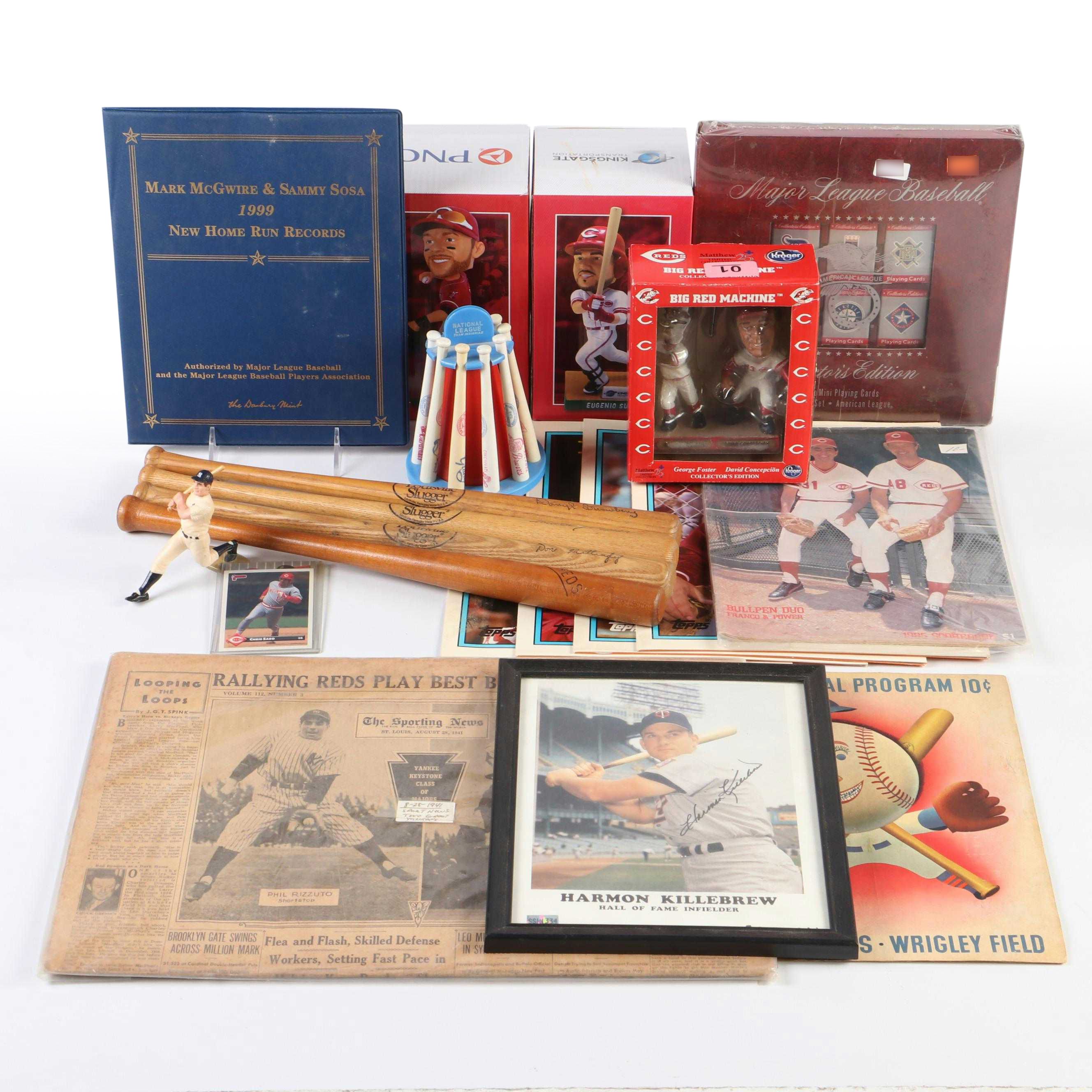 Harmon Killebrew Signed Print with 1952 Chicago Cubs Official Program and More