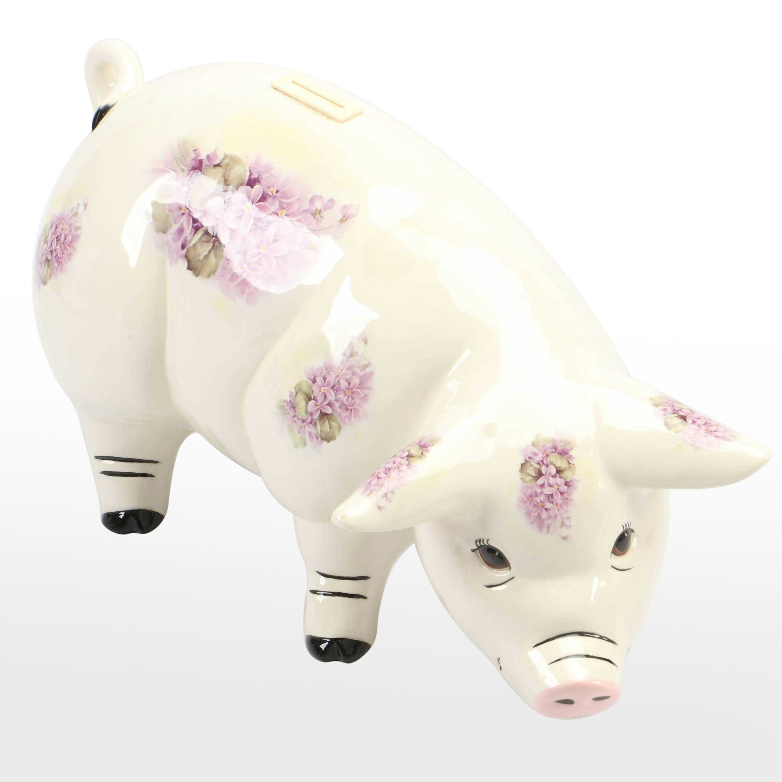 Hand-Painted Large Ceramic Piggy Bank