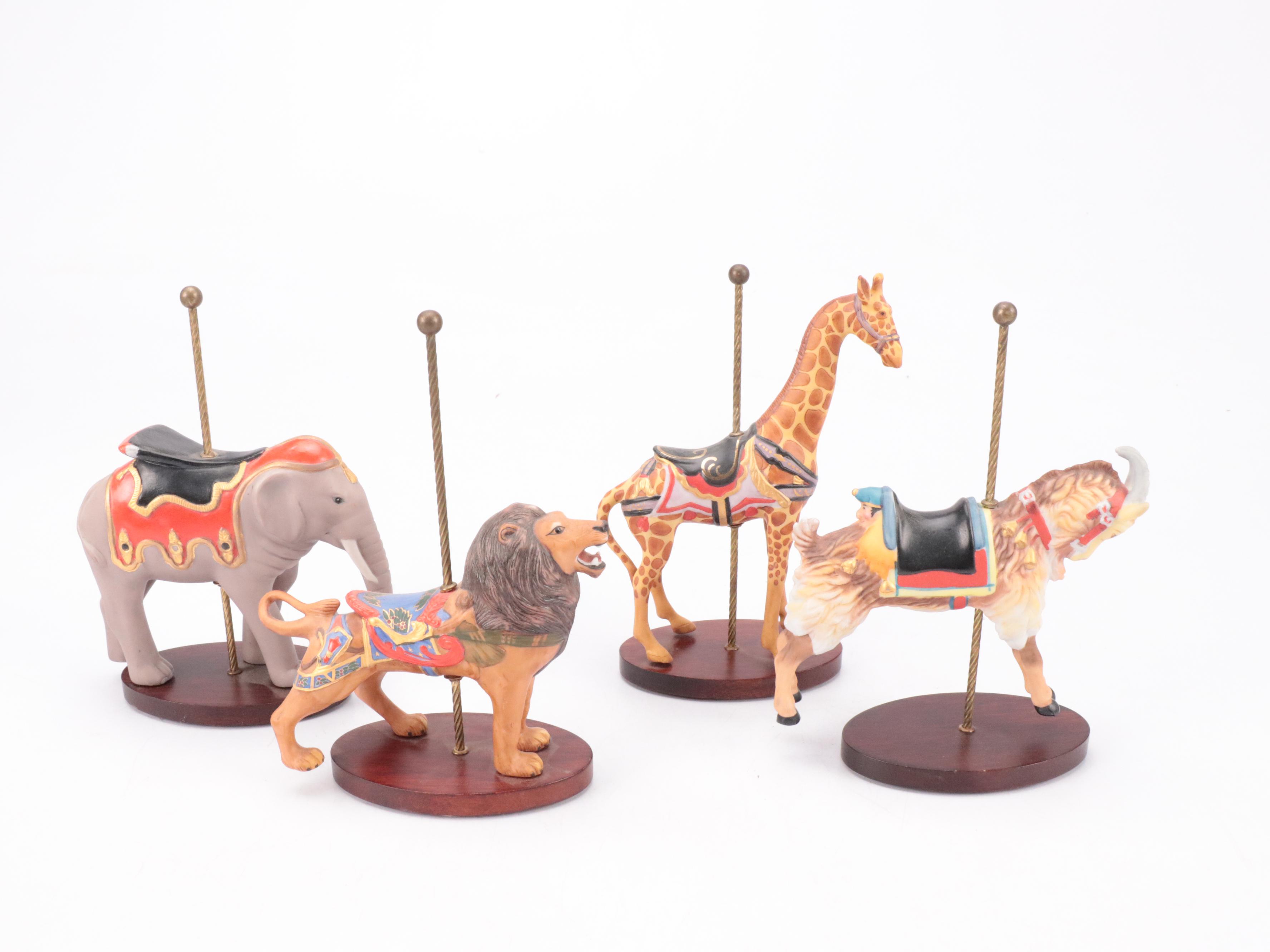 Carousel Animal Figurines Including P.J Carousel Looff Style Unicorn