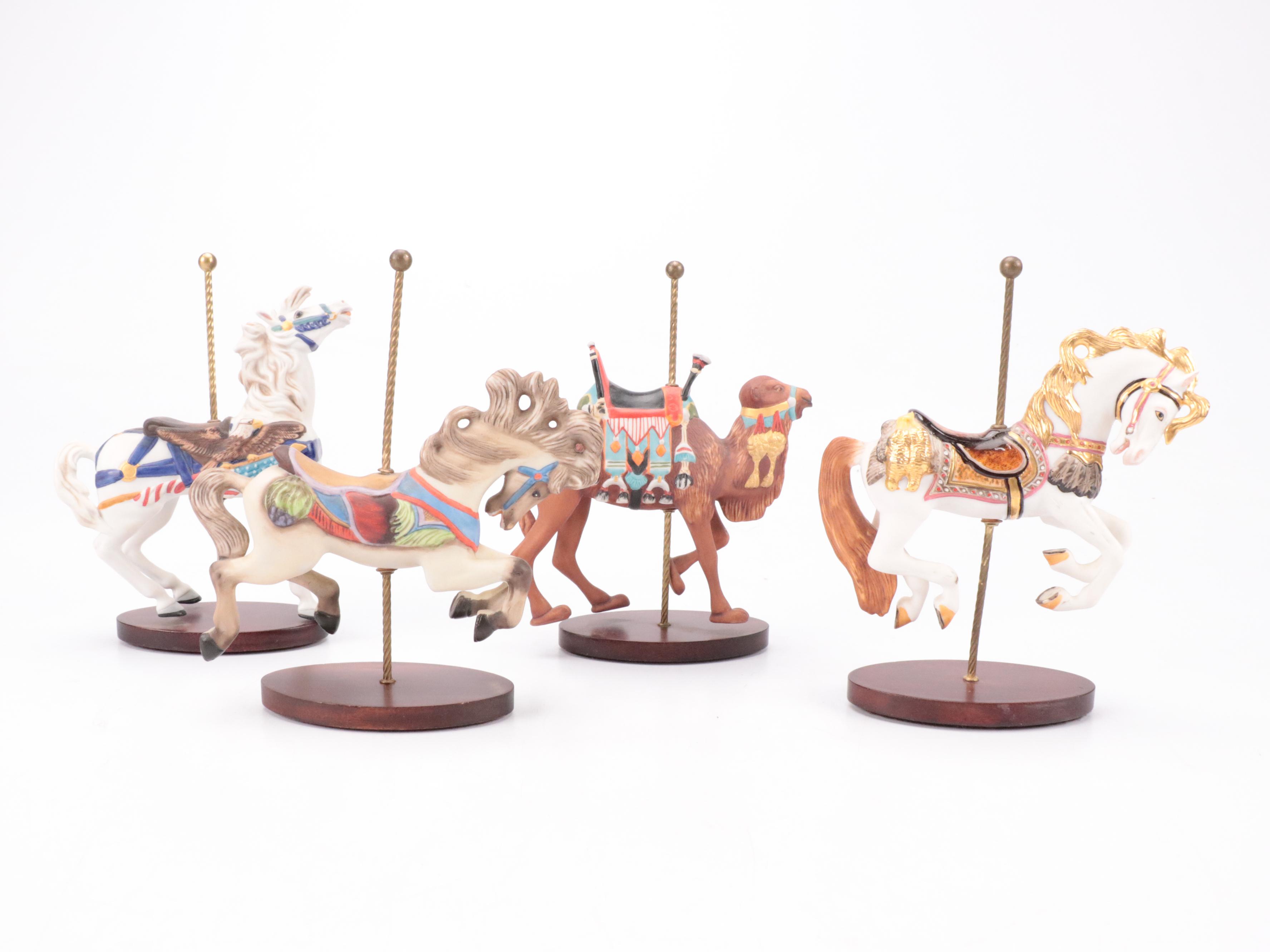 Carousel Animal Figurines Including P.J Carousel Looff Style Unicorn