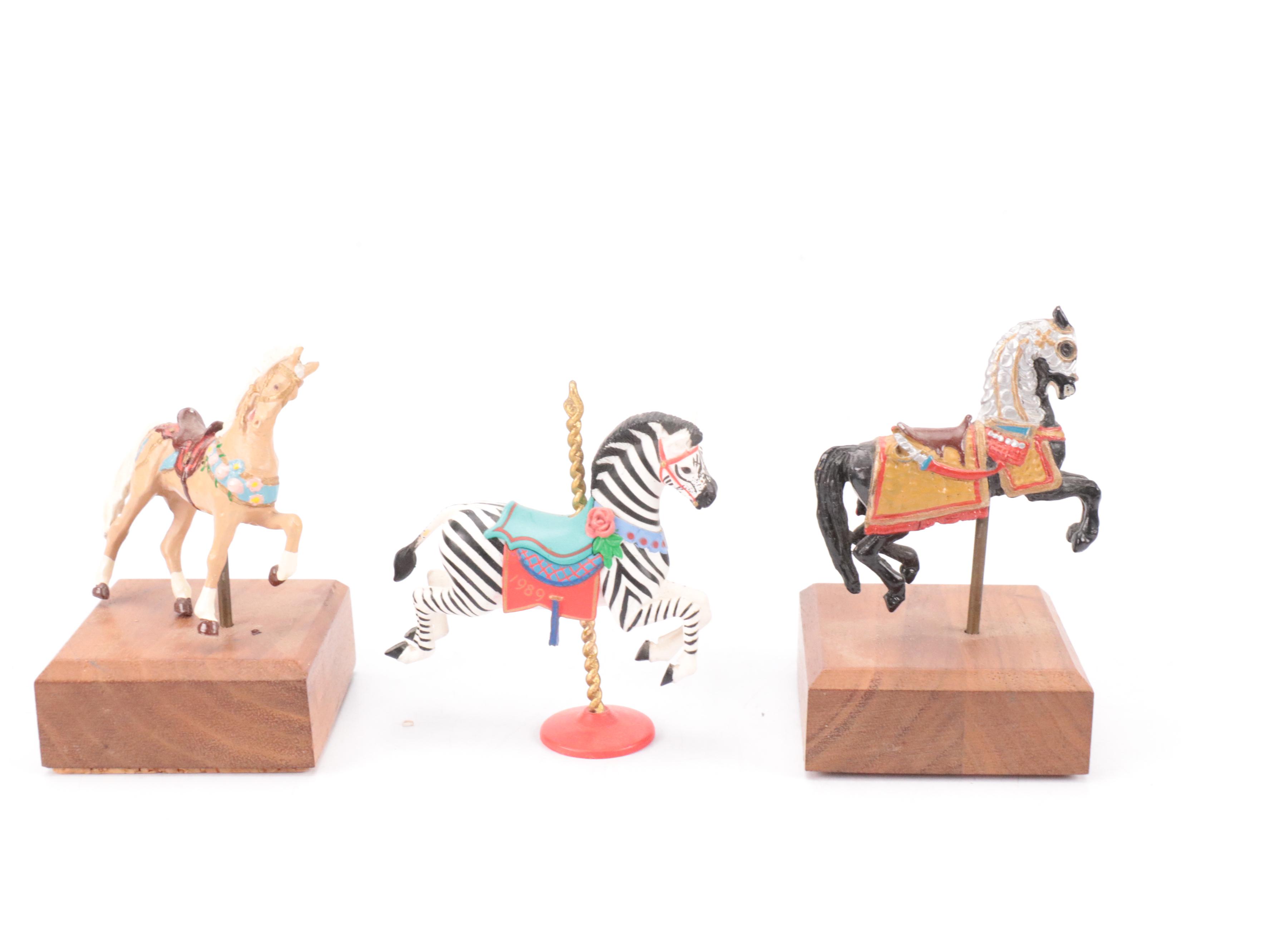 Carousel Animal Figurines Including P.J Carousel Looff Style Unicorn