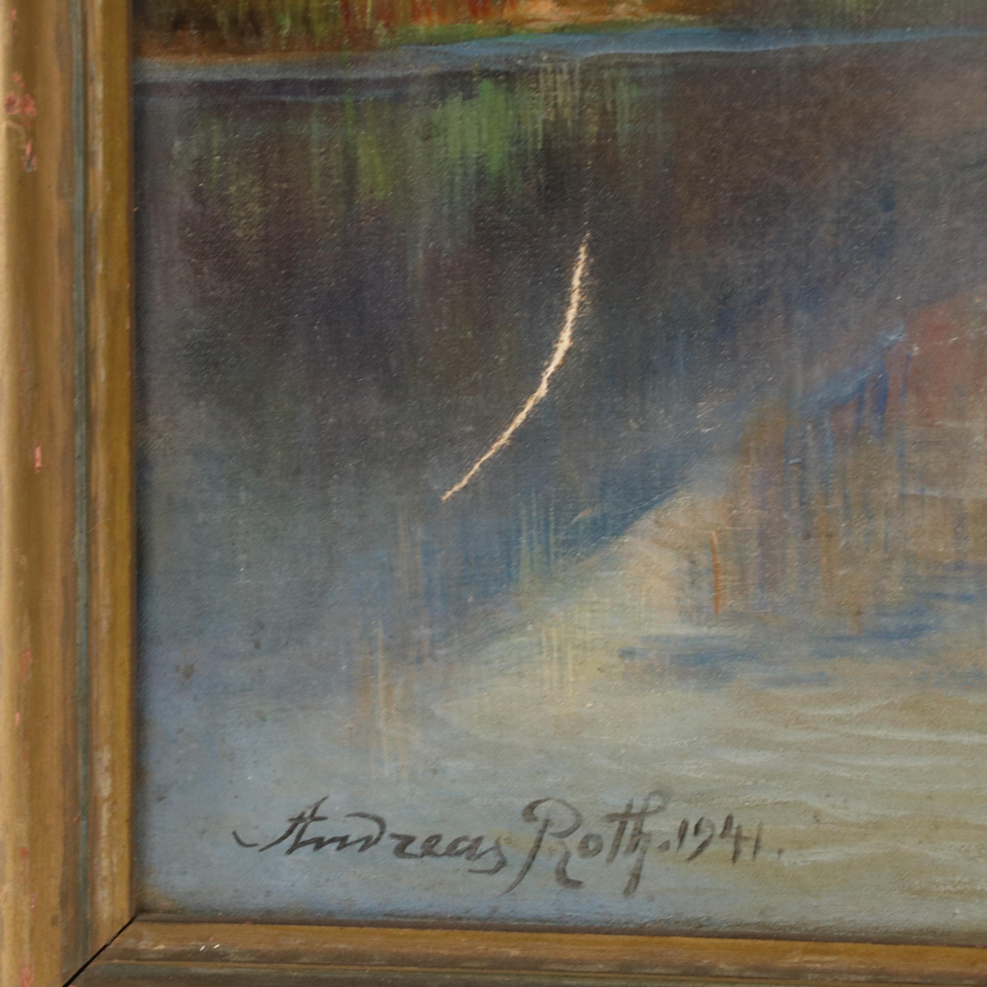 Andreas Roth Oil Painting "Lake Louise - Canada," 1941