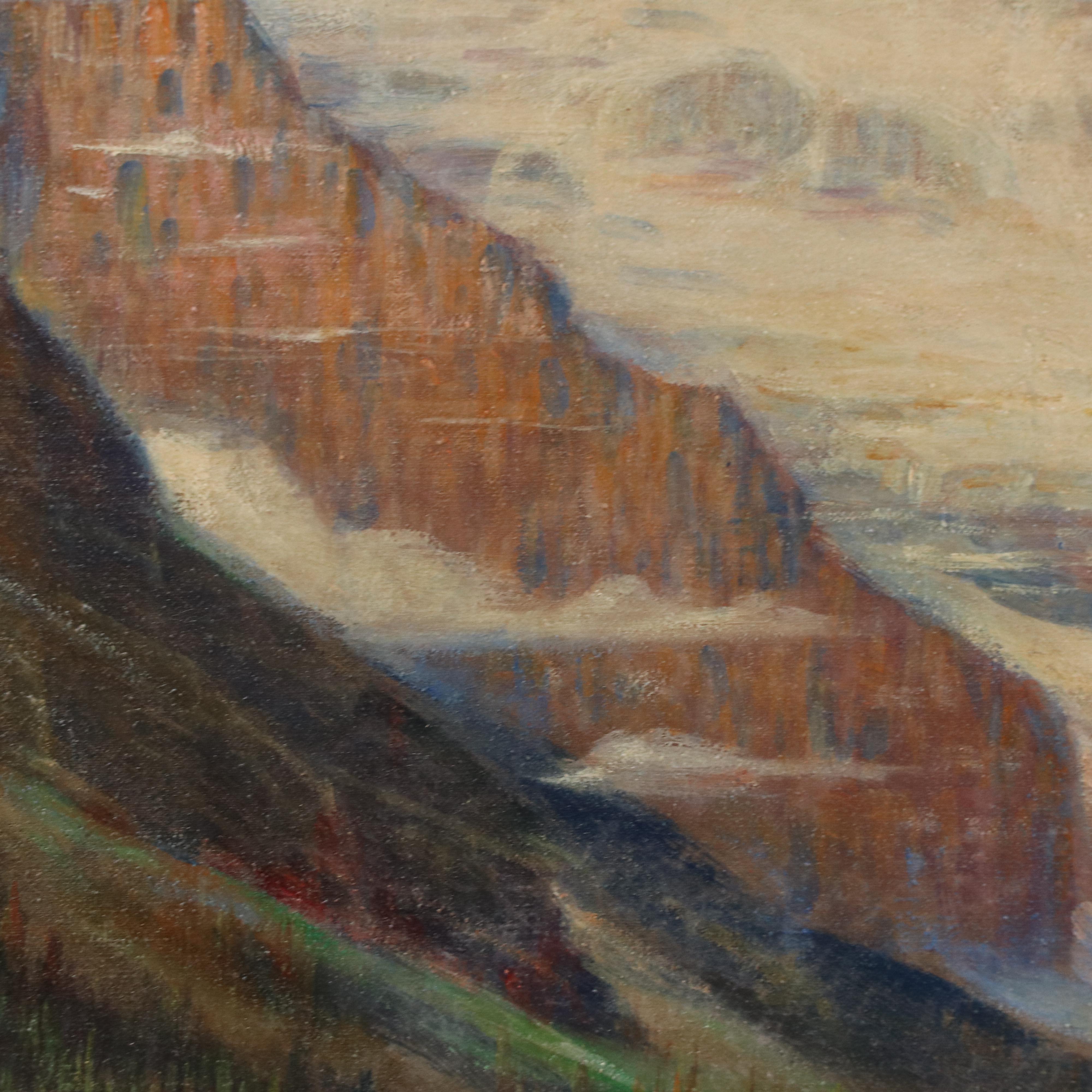 Andreas Roth Oil Painting "Lake Louise - Canada," 1941