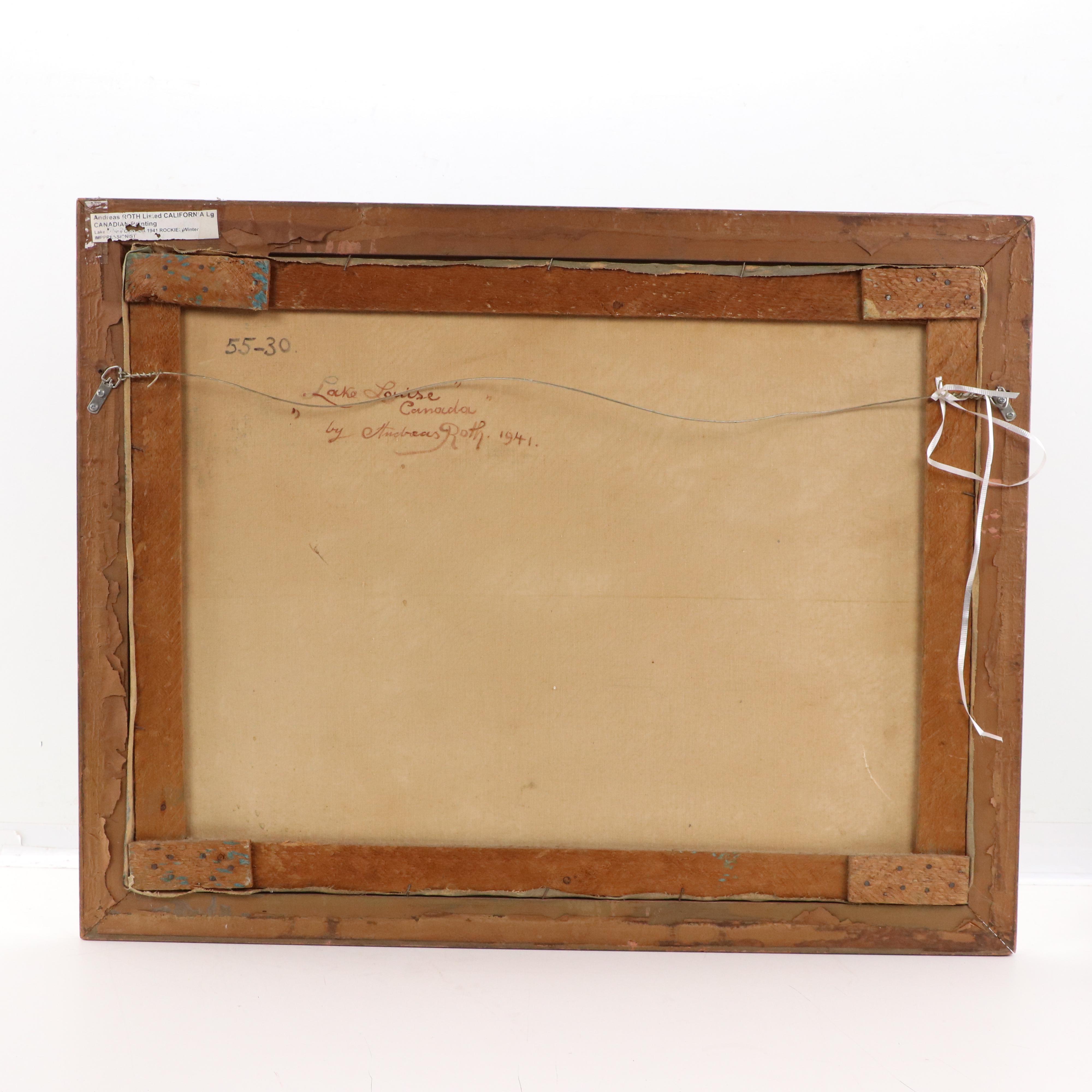 Andreas Roth Oil Painting "Lake Louise - Canada," 1941