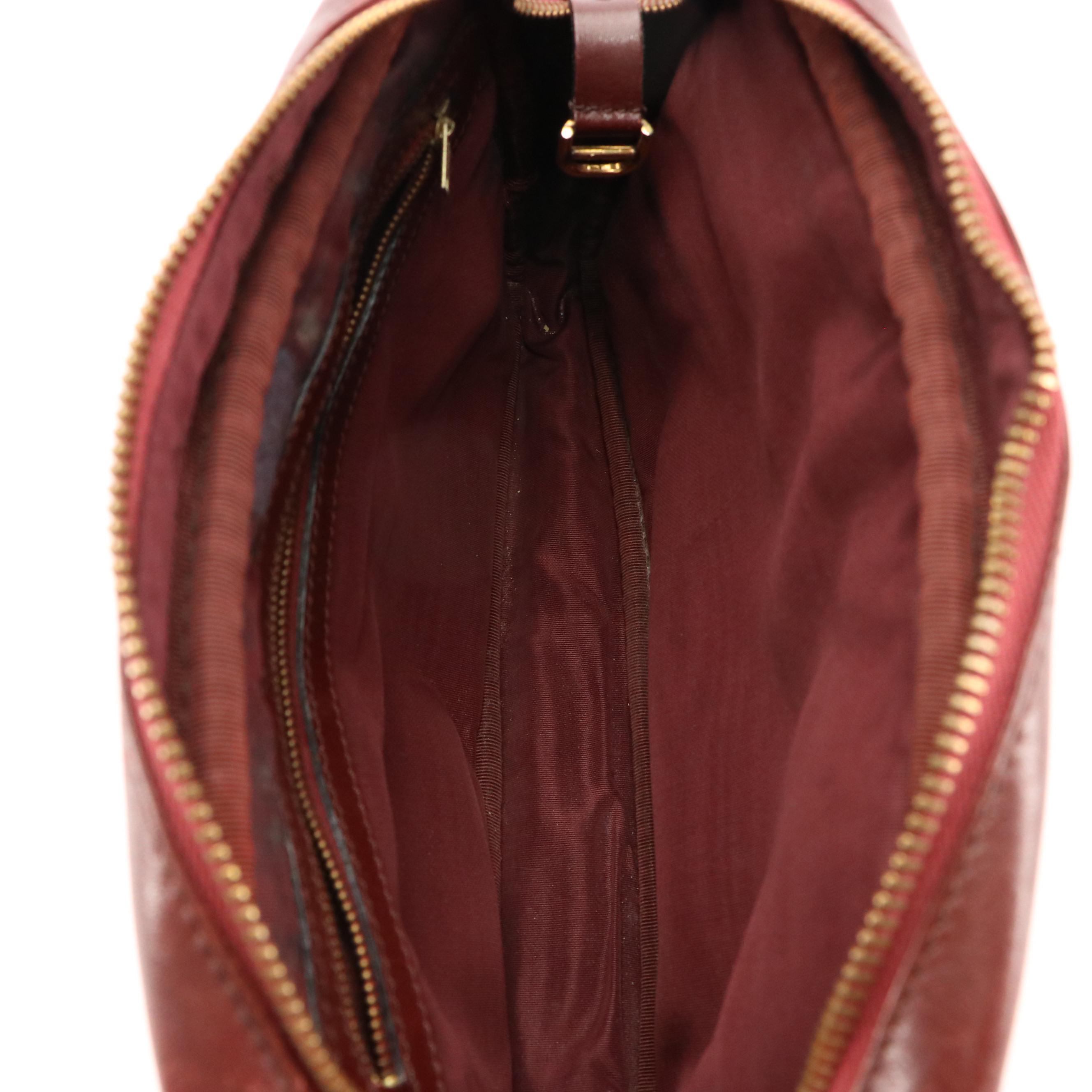 Cartier Burgundy Suede and Leather Crossbody