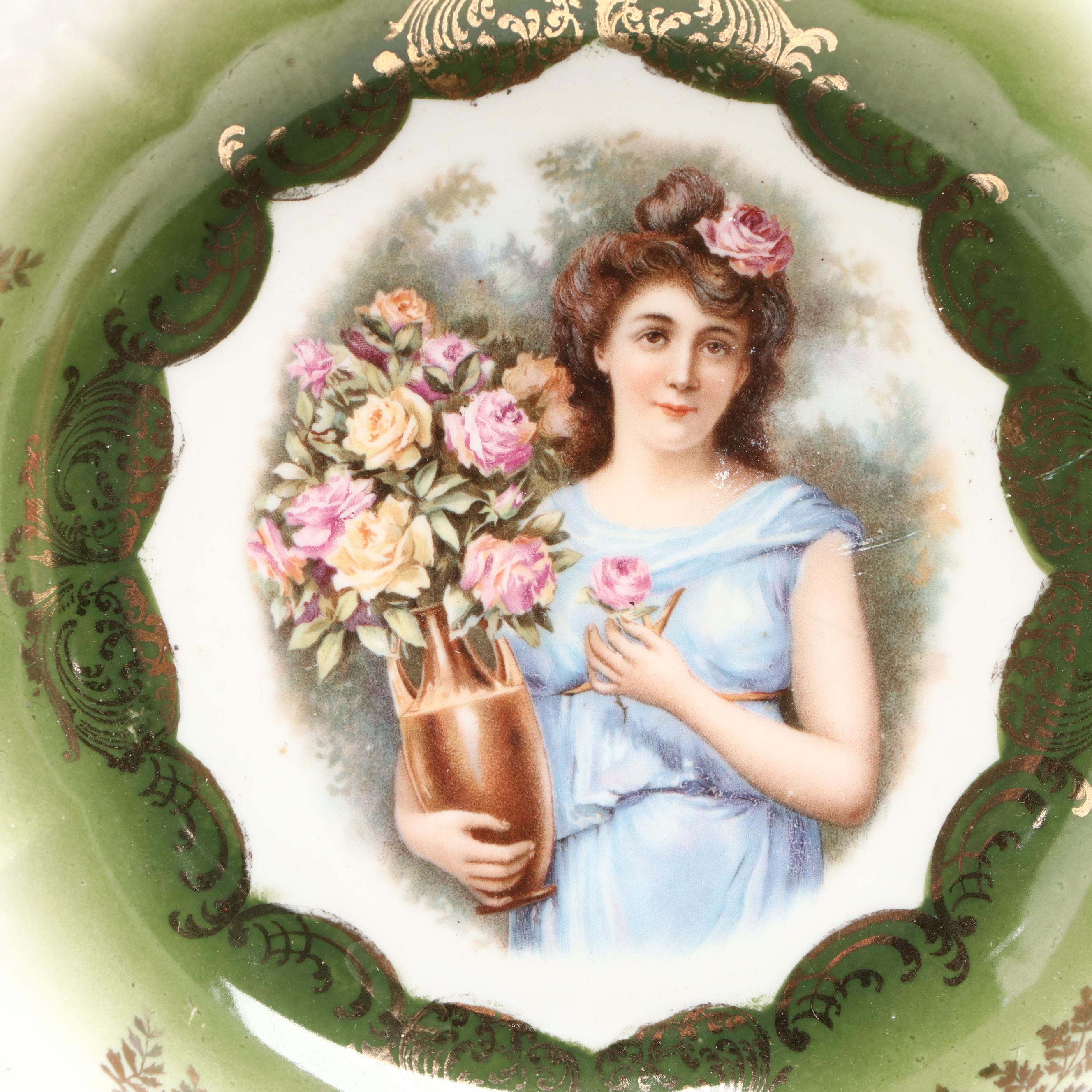 Royal Vienna Style Porcelain Pitcher with Other German Porcelain Tableware