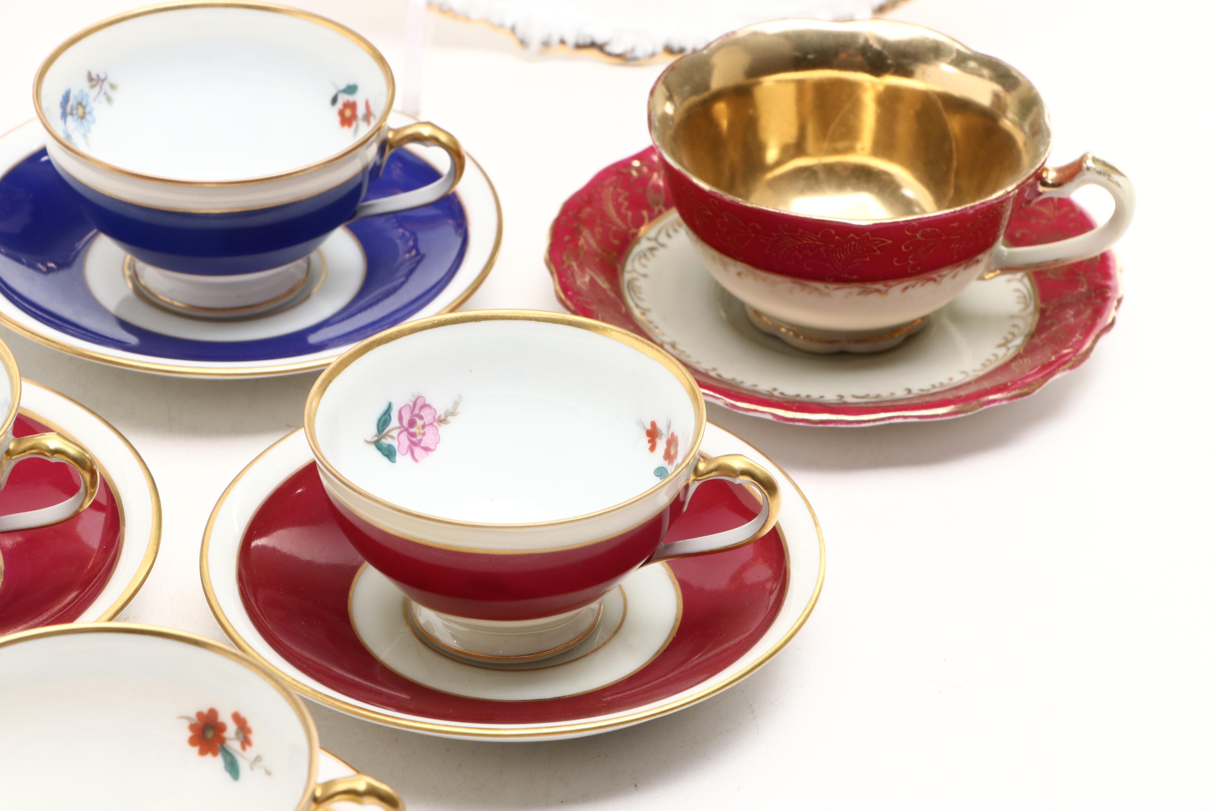 Royal Vienna Style Porcelain Pitcher with Other German Porcelain Tableware