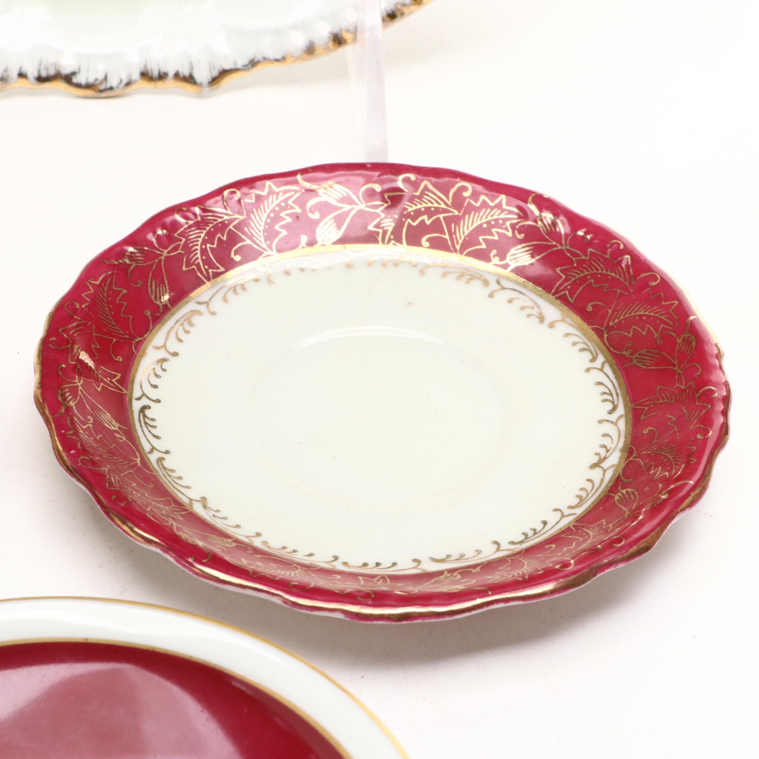 Royal Vienna Style Porcelain Pitcher with Other German Porcelain Tableware