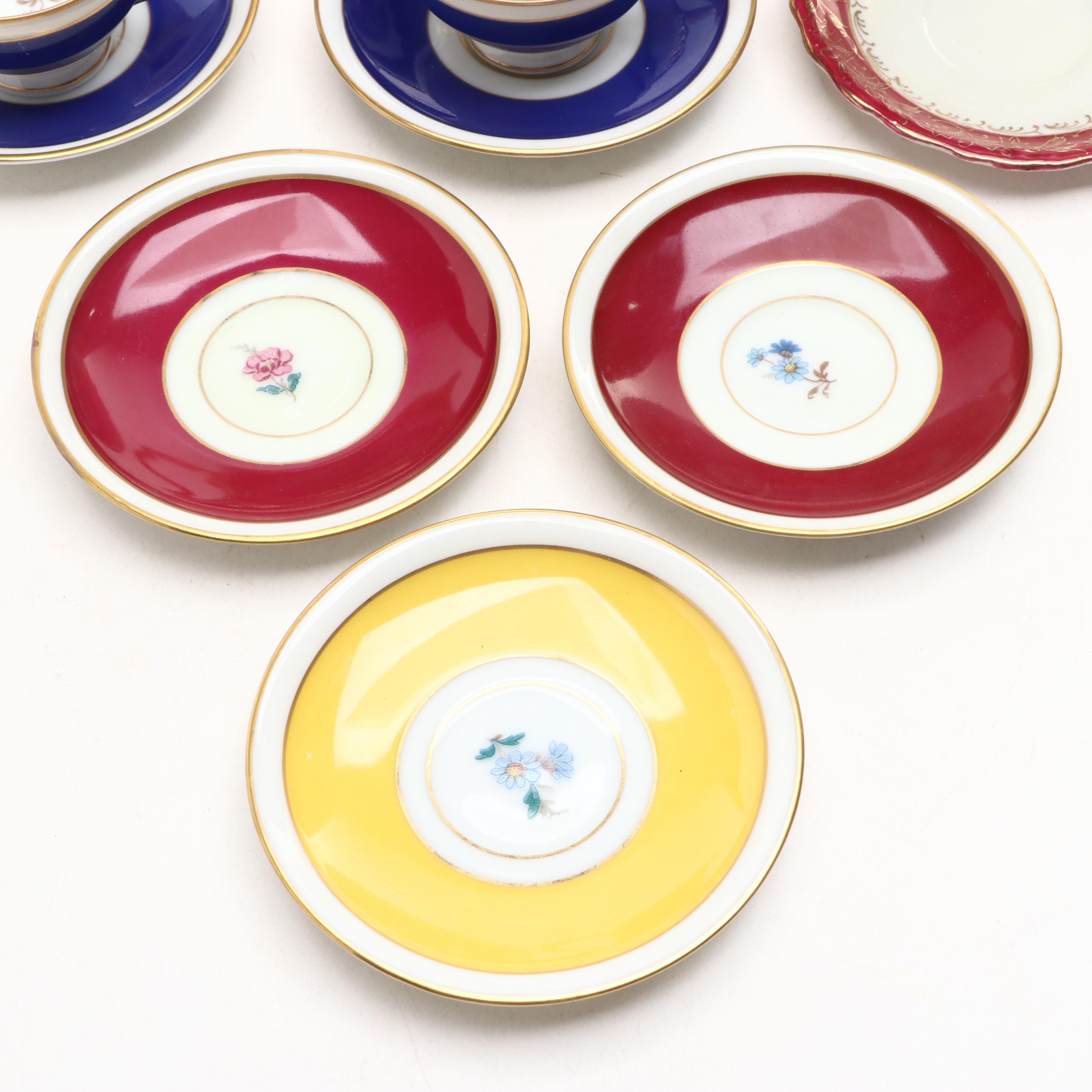 Royal Vienna Style Porcelain Pitcher with Other German Porcelain Tableware