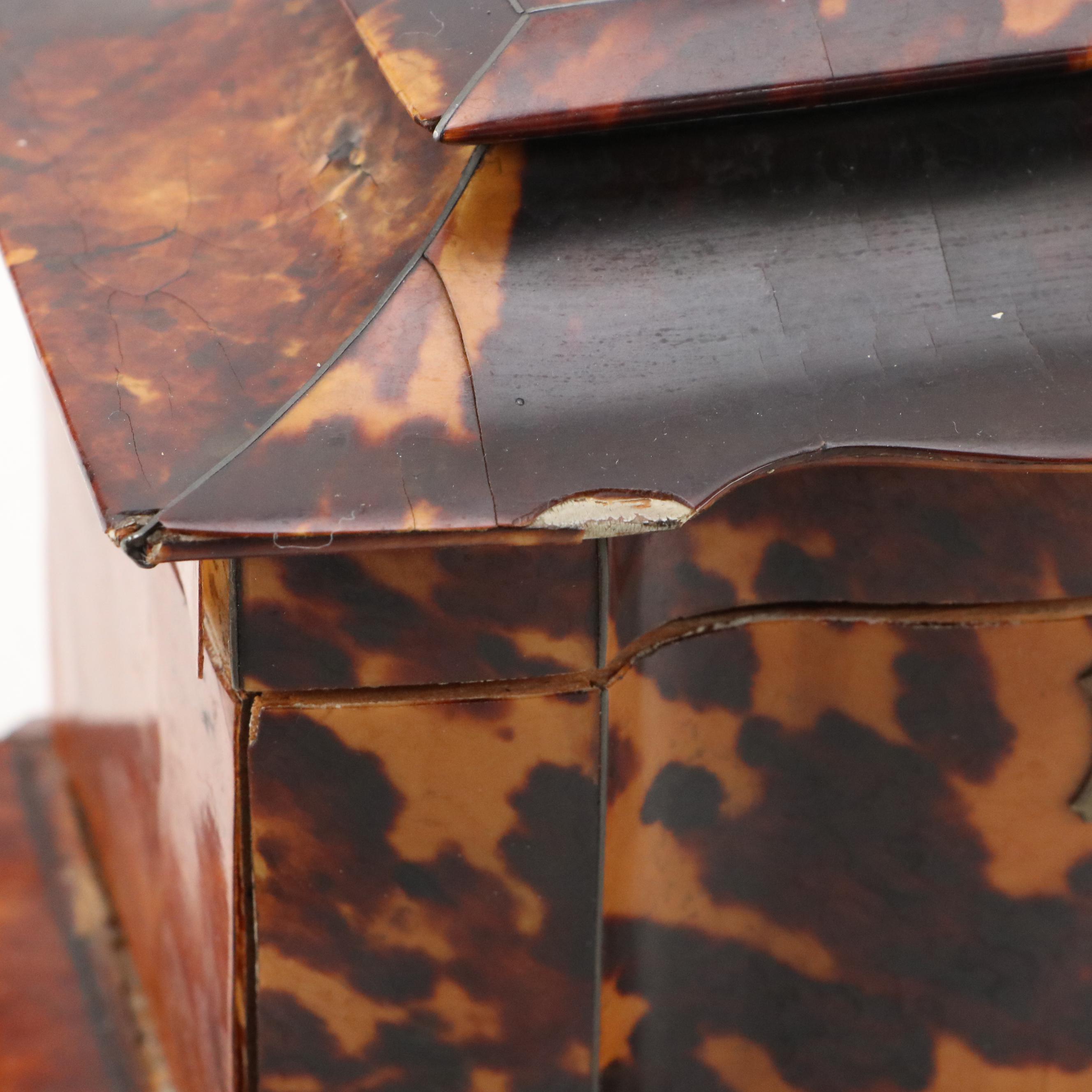 Victorian Tortoise Shell Tea Caddy, Early to Mid 19th Century