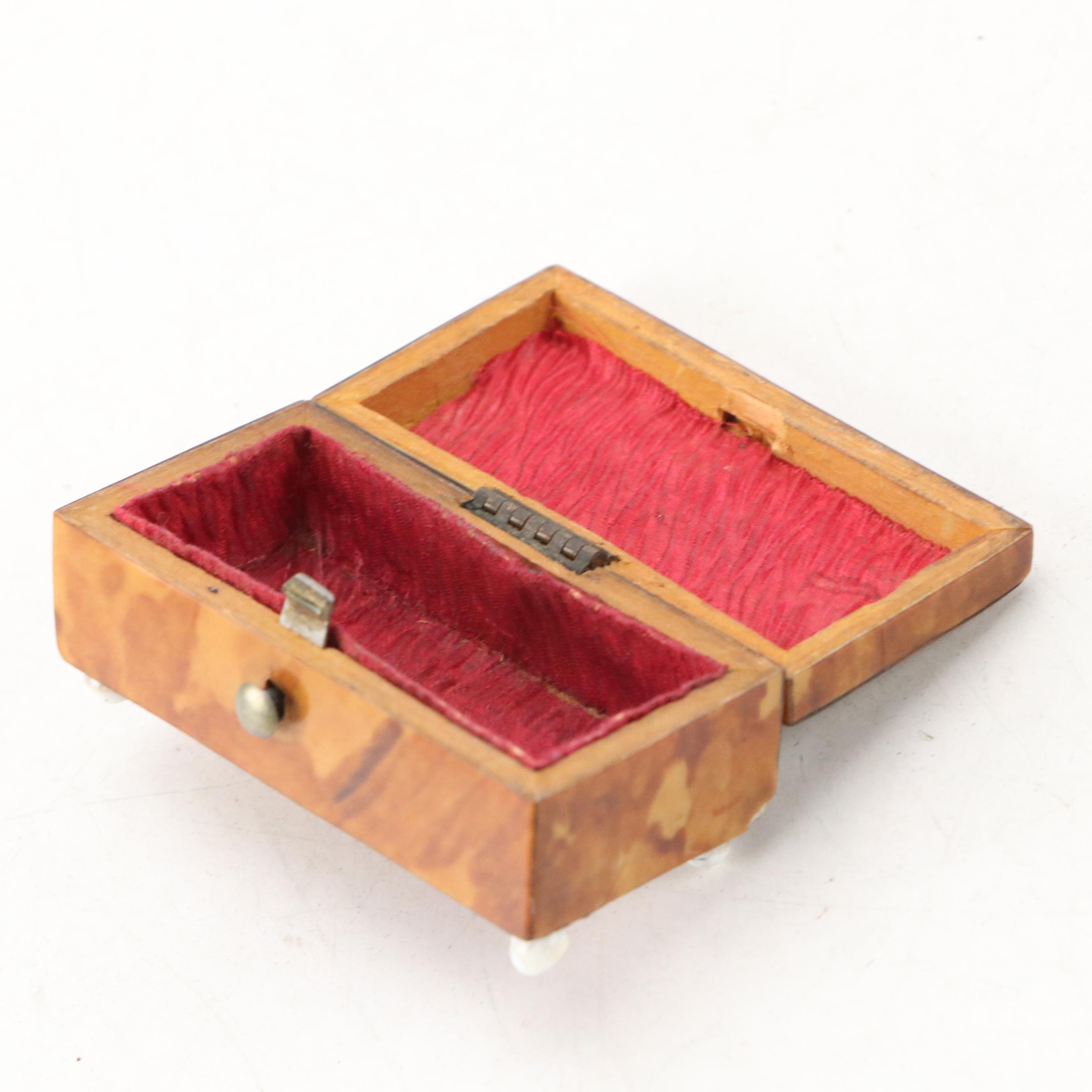 Victorian Tortoise Shell-Veneered Miniature Boxes, 19th C