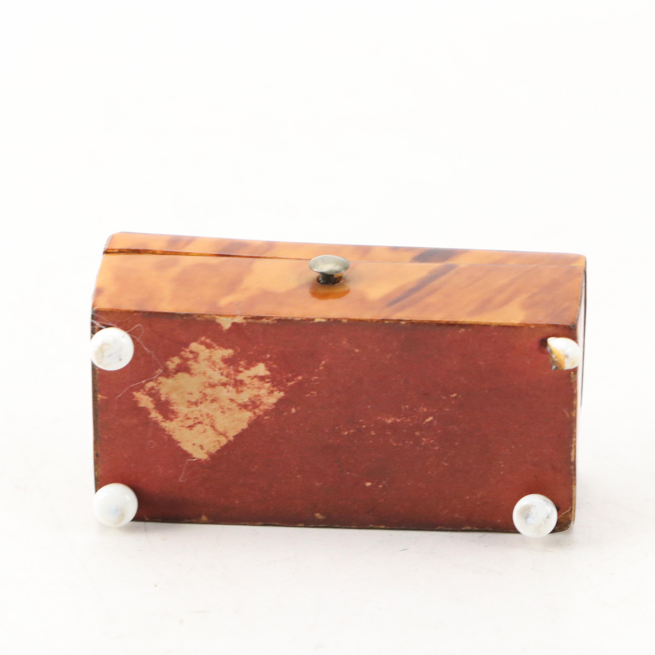 Victorian Tortoise Shell-Veneered Miniature Boxes, 19th C