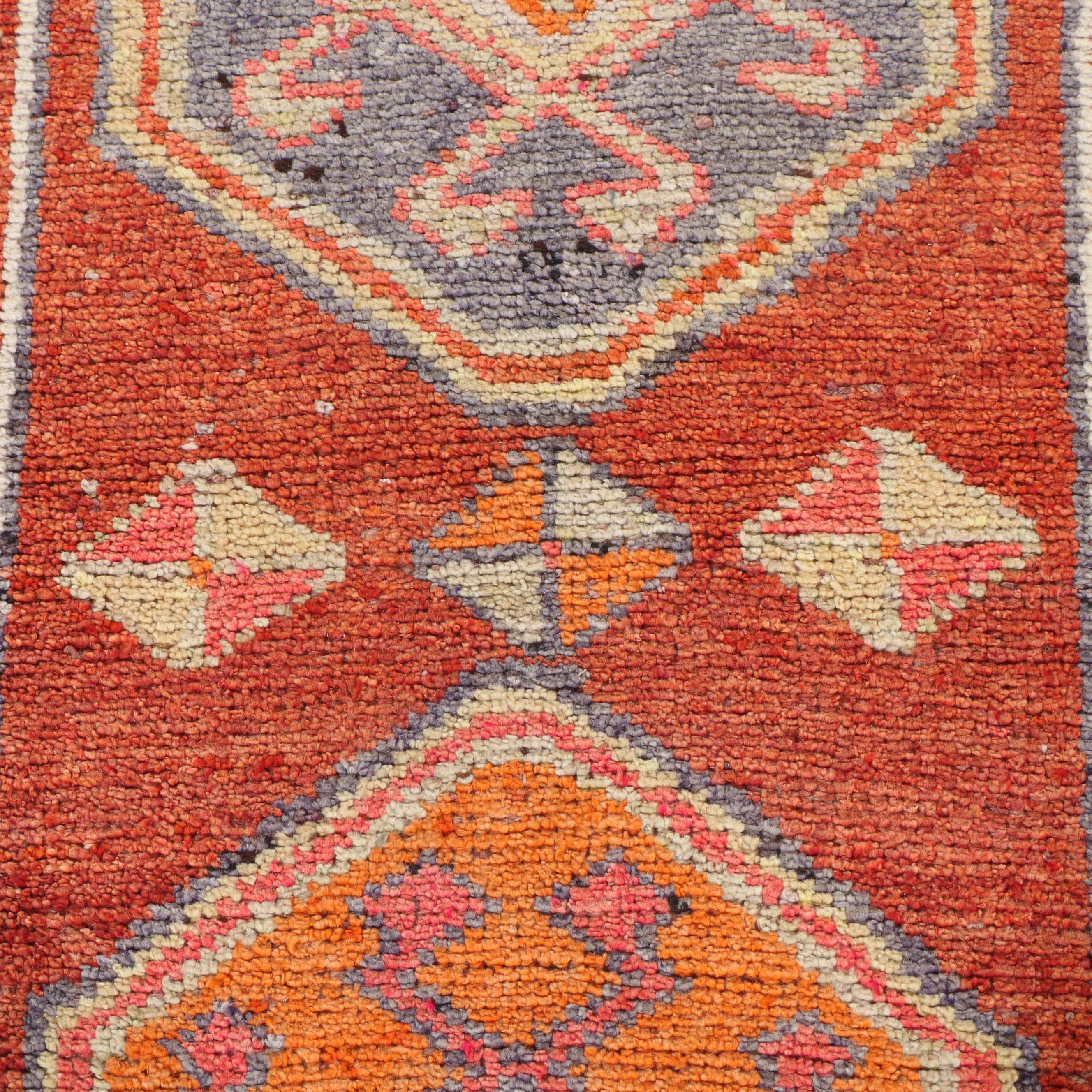 3'2 x 10'10 Hand-Knotted Turkish Villager Carpet Runner