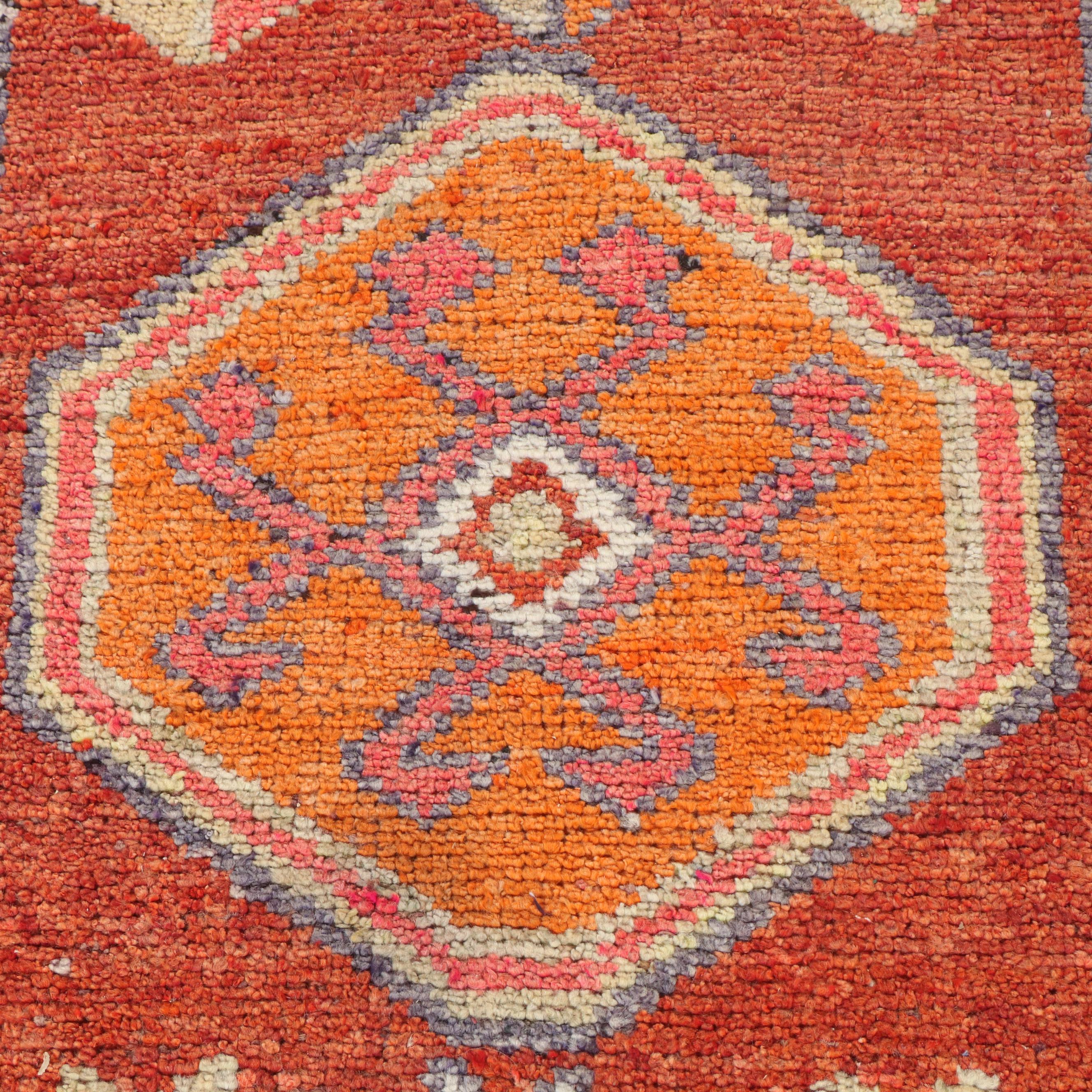 3'2 x 10'10 Hand-Knotted Turkish Villager Carpet Runner