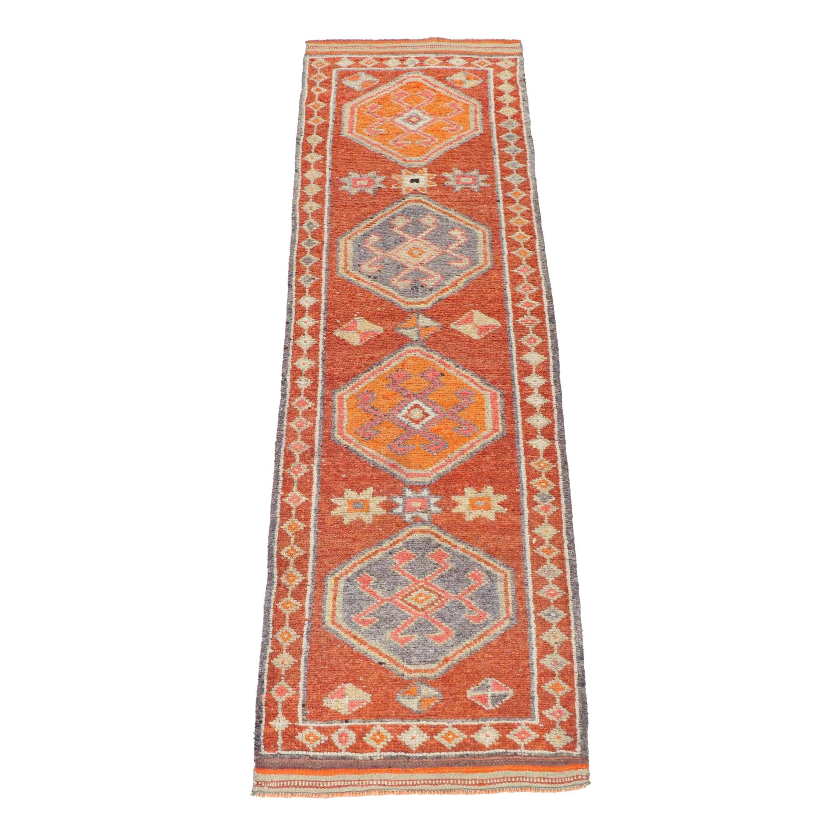 3'2 x 10'10 Hand-Knotted Turkish Villager Carpet Runner