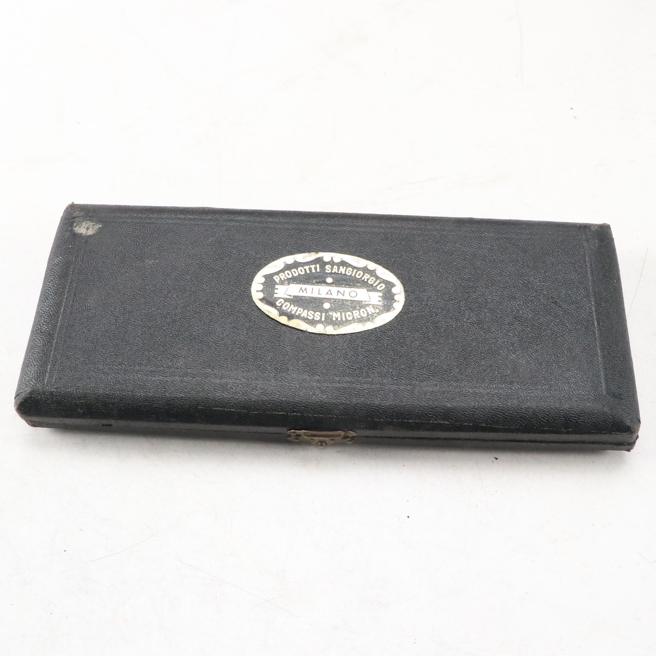 L. S. Starrett Co. Metal Surveyor Transit with Milano Metal Drafting Tools