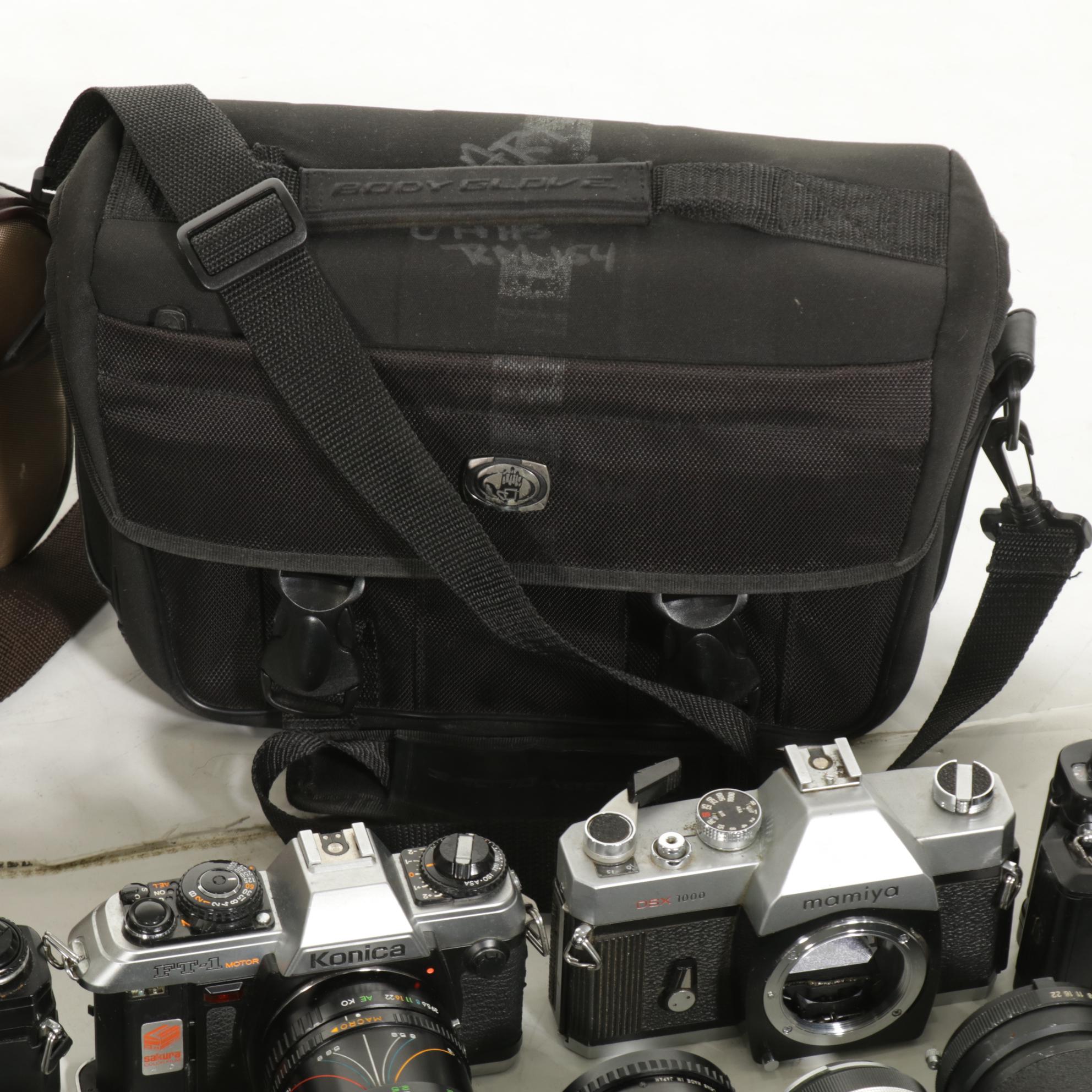 35mm SLR Camera Bodies with Assorted Lenses, Late 20th Century