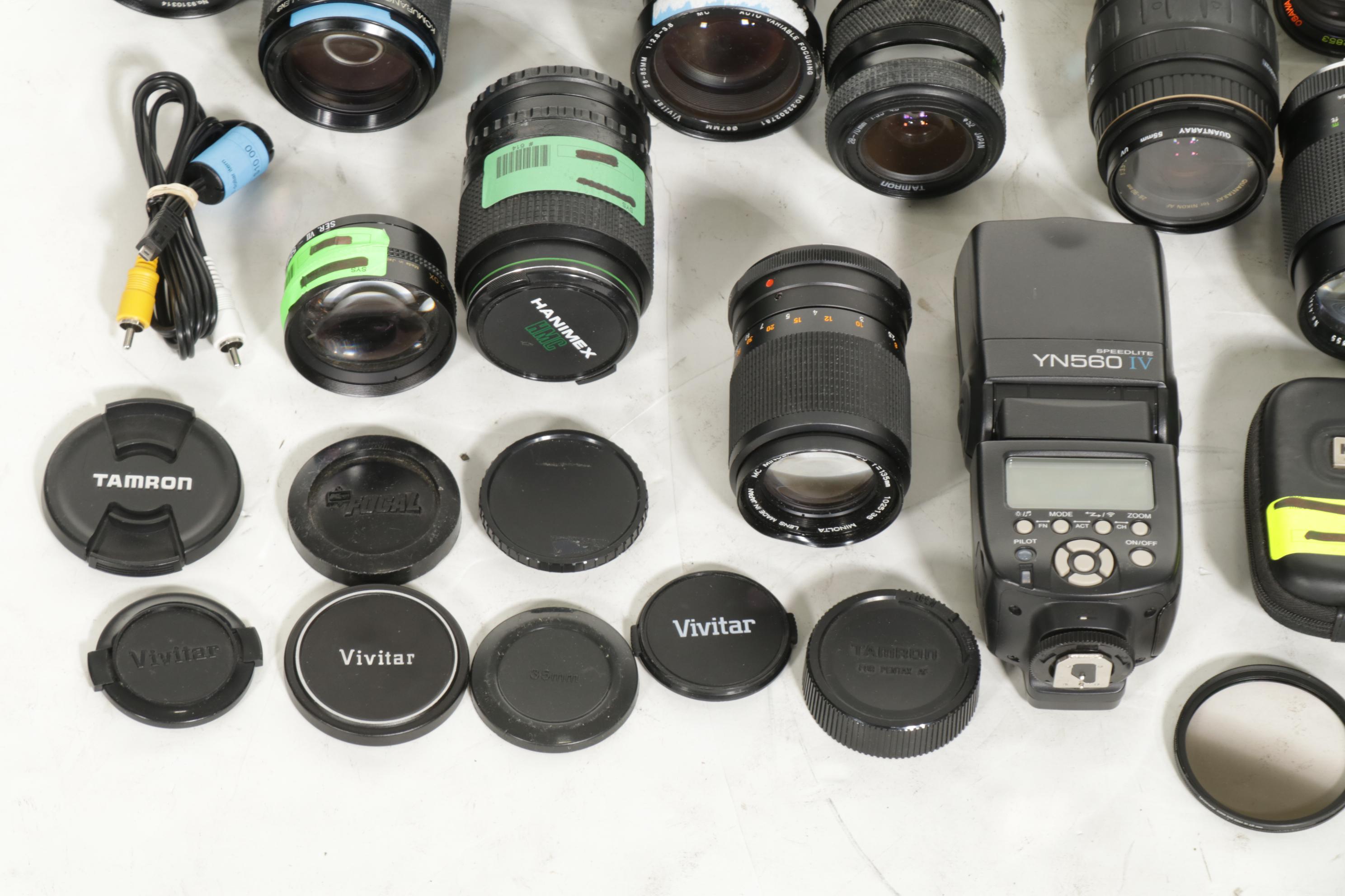 35mm SLR Camera Bodies with Assorted Lenses, Late 20th Century