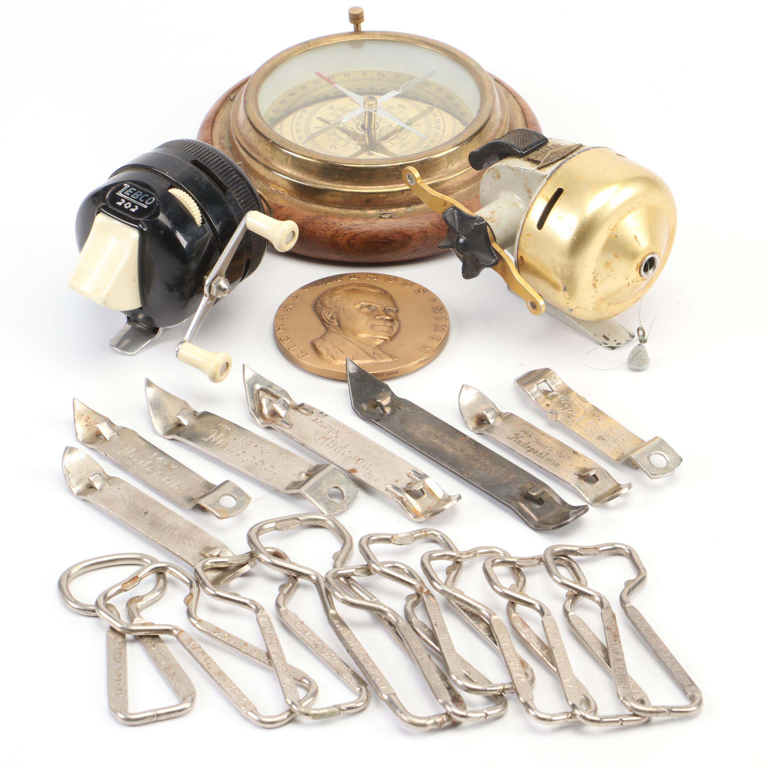 Garcia and Zebco Fishing Reels with Moby Dick Specialties Compass and More