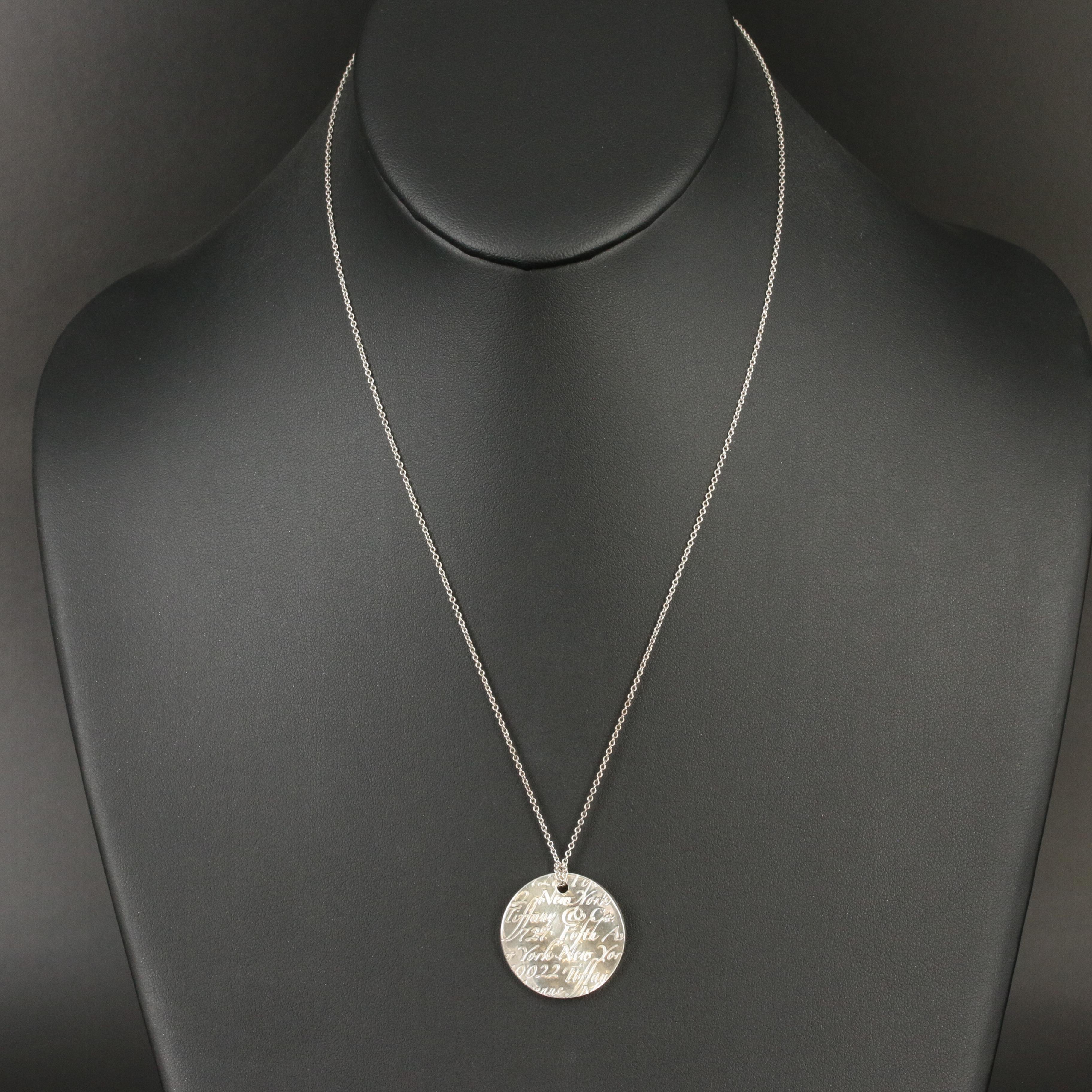 Tiffany & Co. "Notes" Sterling Disc Pendant Necklace