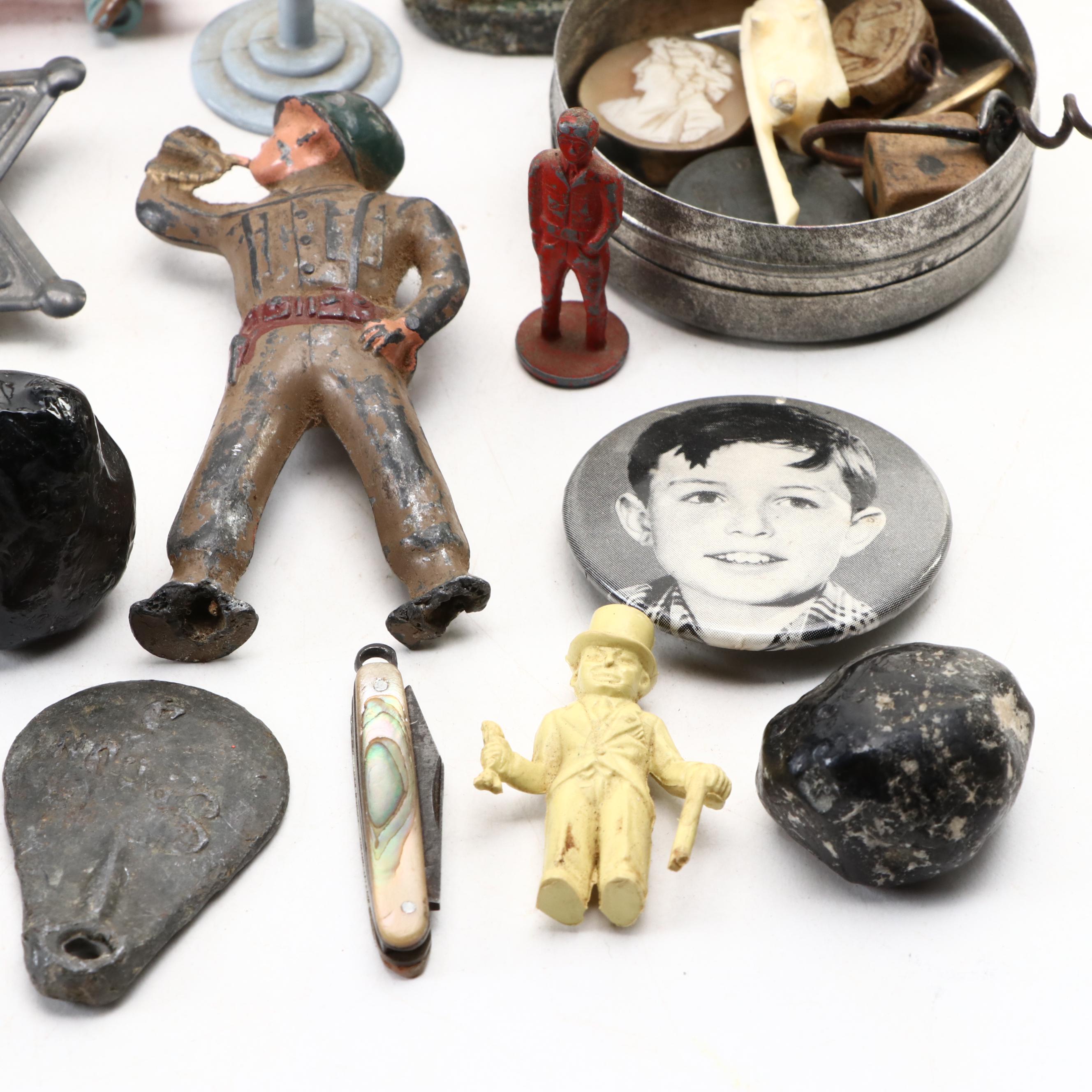 TootsieToy "Pontiac" with Other Toy Cars, Figures, Stones and More