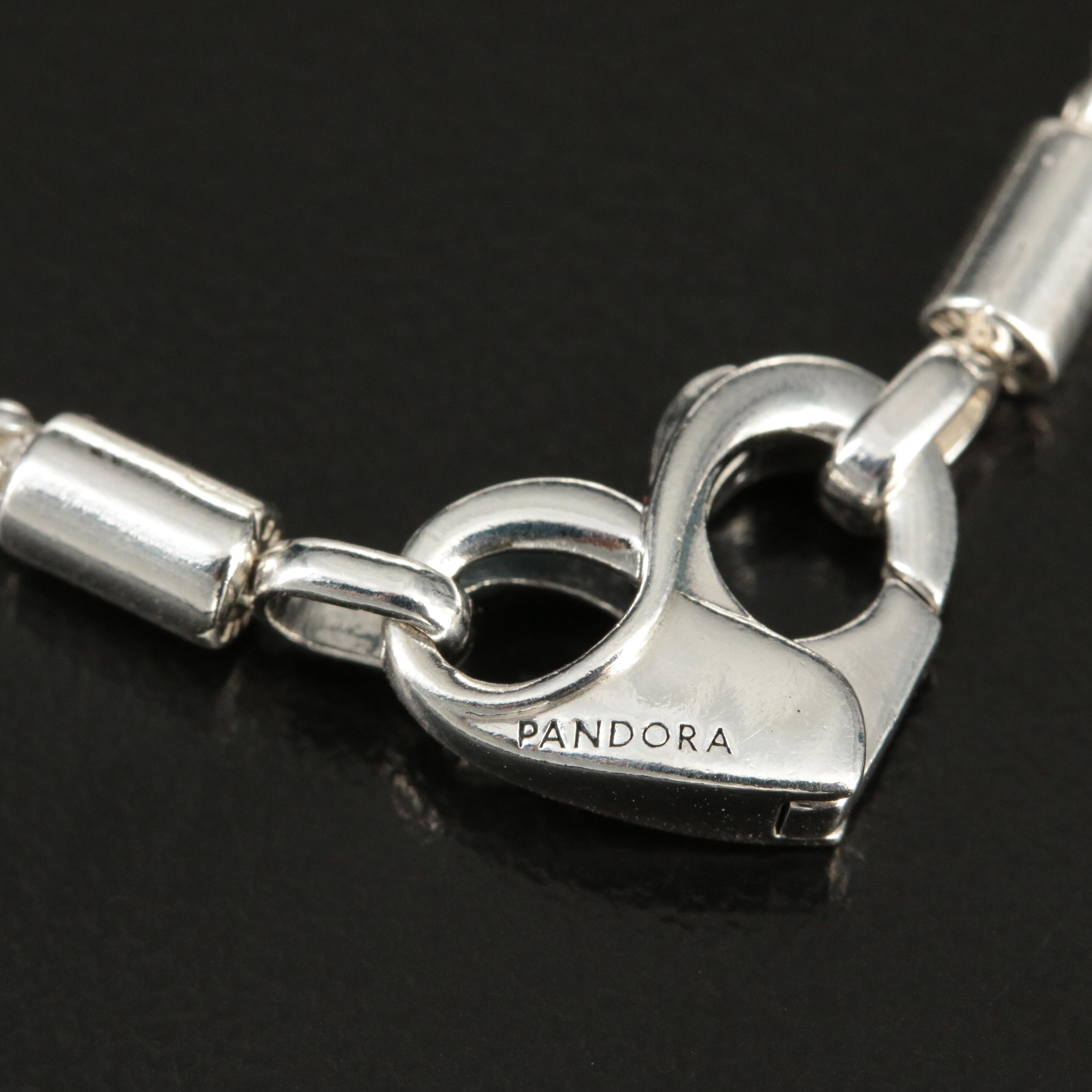 Pandora "Moments" Sterling Studded Chain Bracelet