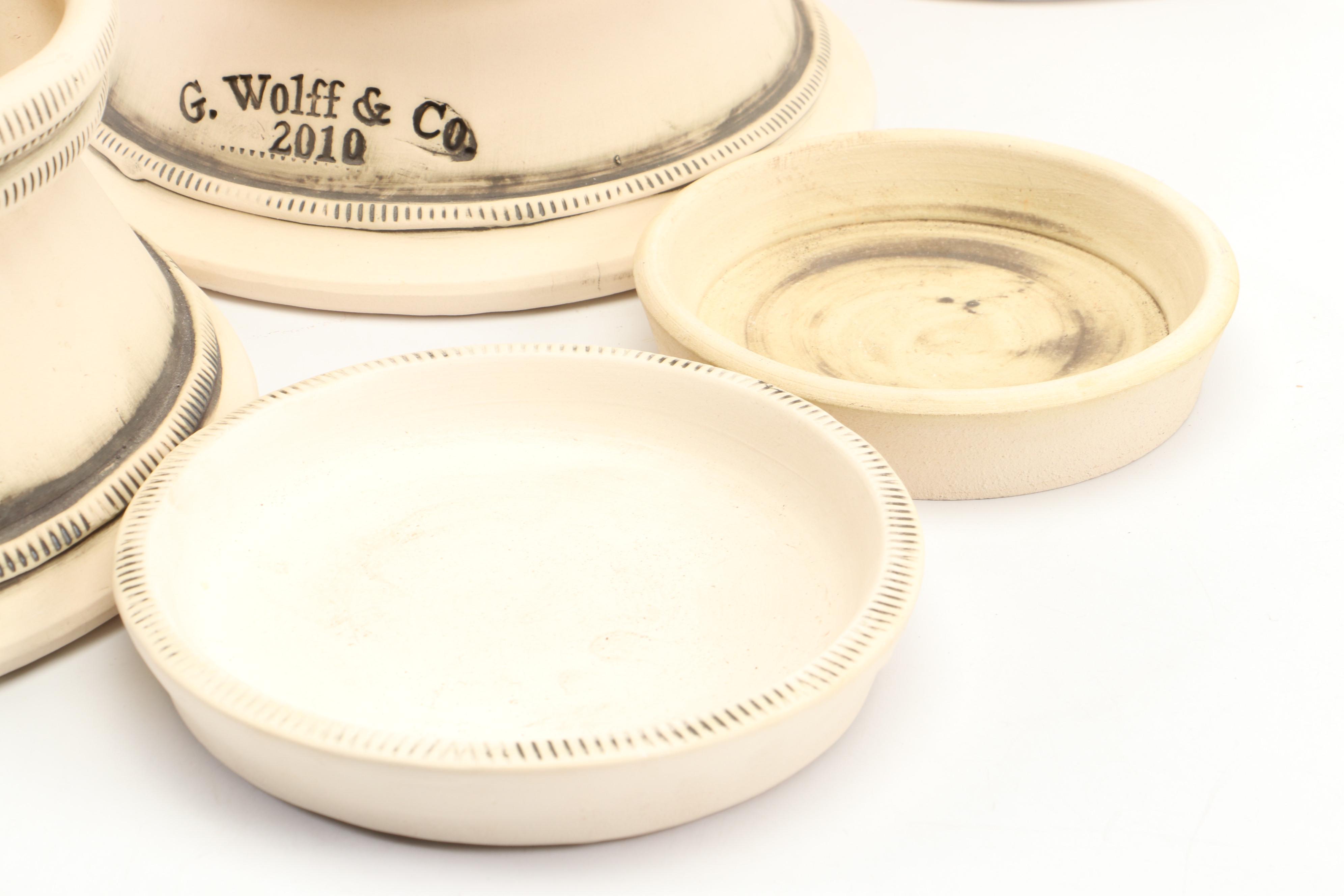G. Wolff & Co. Pottery Matte Glaze Ceramic Plant Stands and Planters