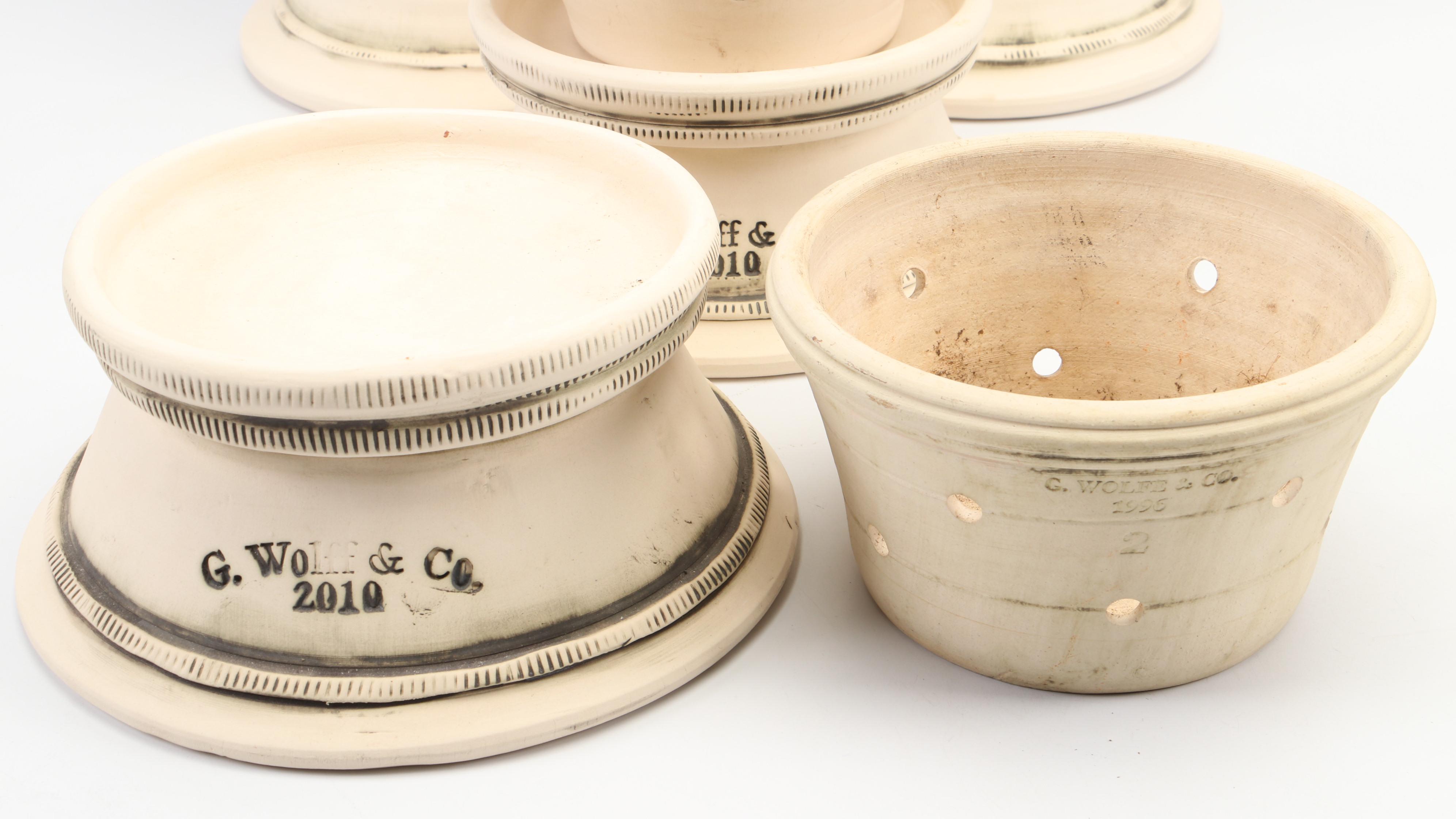 G. Wolff & Co. Pottery Matte Glaze Ceramic Plant Stands and Planters
