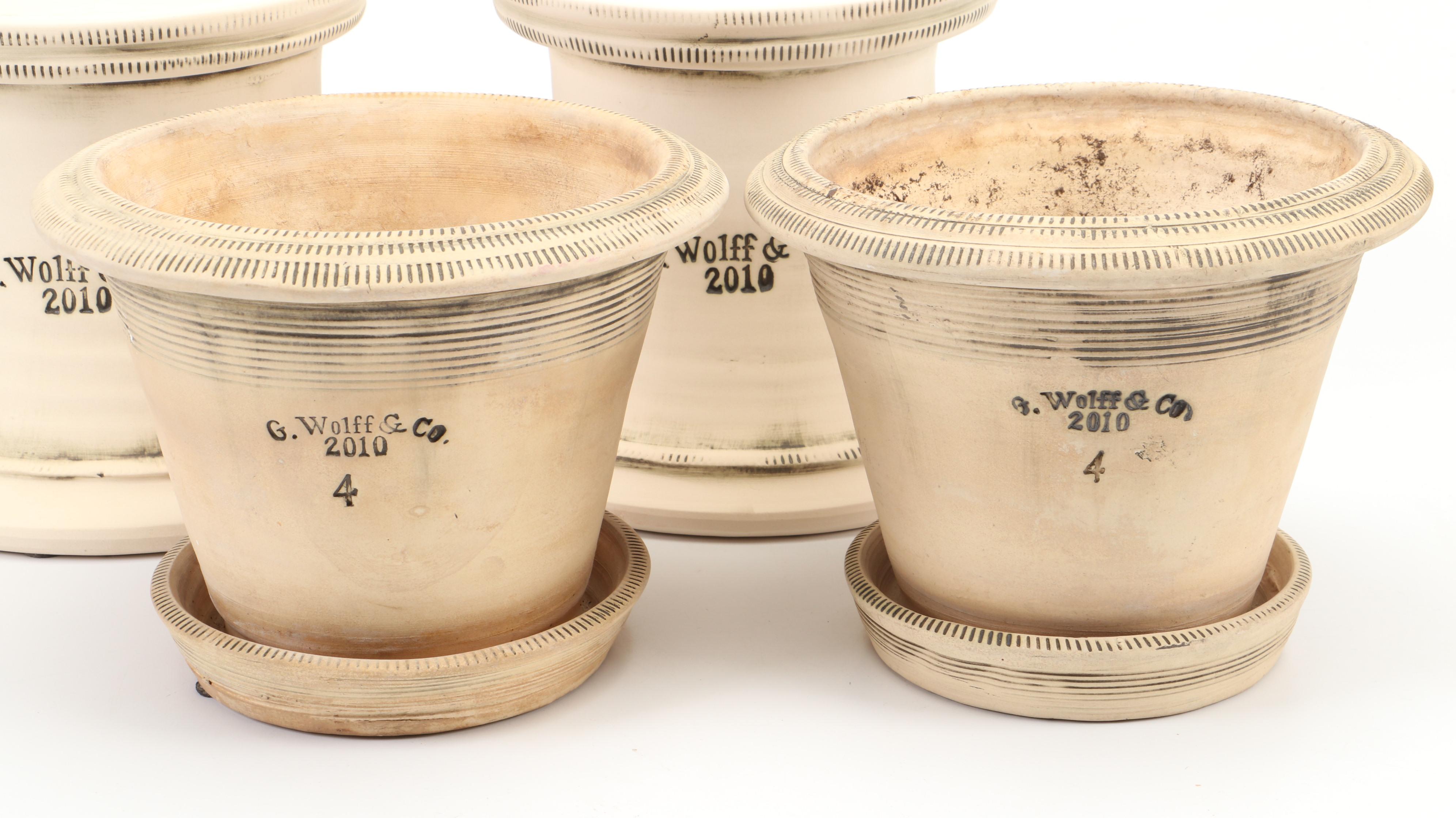 G. Wolff & Co. Pottery Matte Glaze Ceramic Plant Stands and Planters