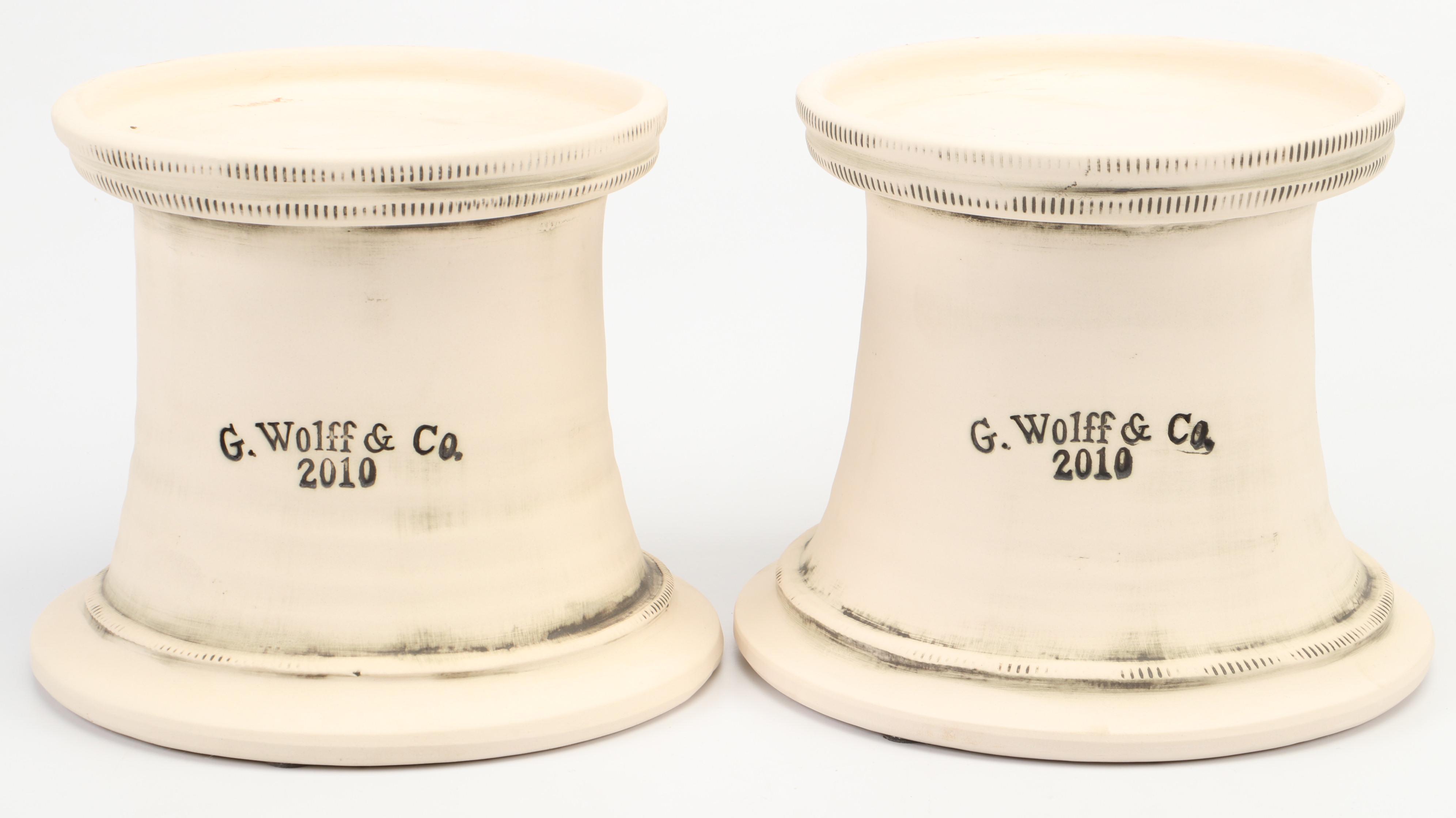 G. Wolff & Co. Pottery Matte Glaze Ceramic Plant Stands and Planters