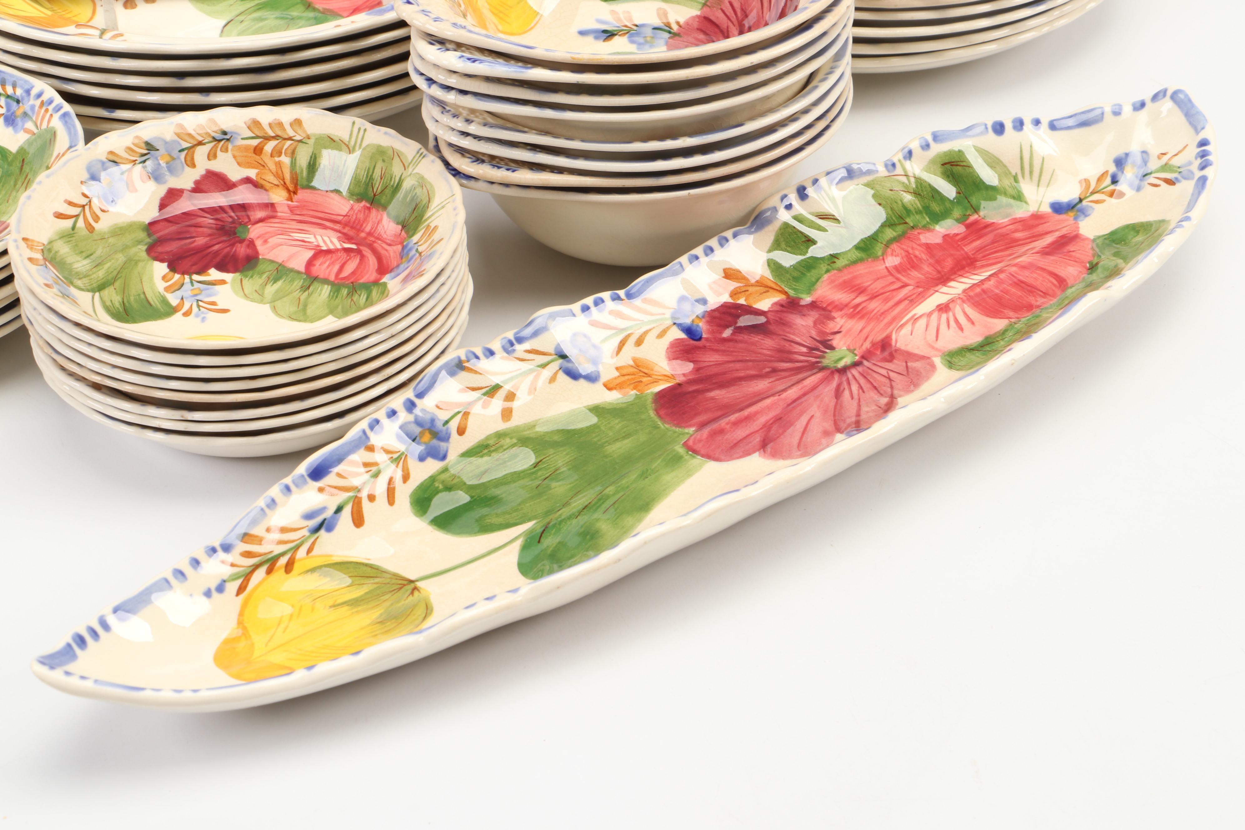 Simpson "Belle Fiore" Ceramic Dinner Plates, Salad Plates, Bowls, and More