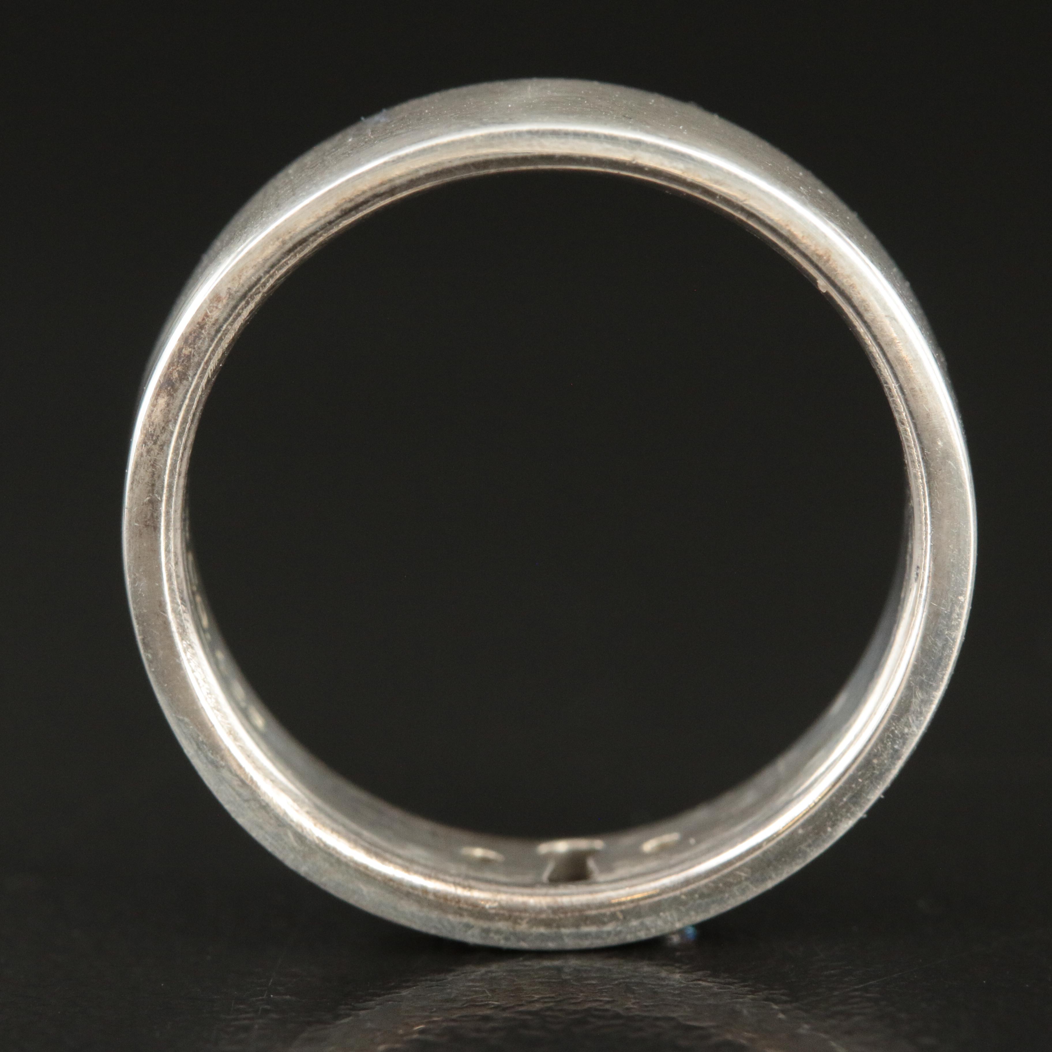 Tiffany & Co. NY Sterling Keyhole Band with Diamond Accents