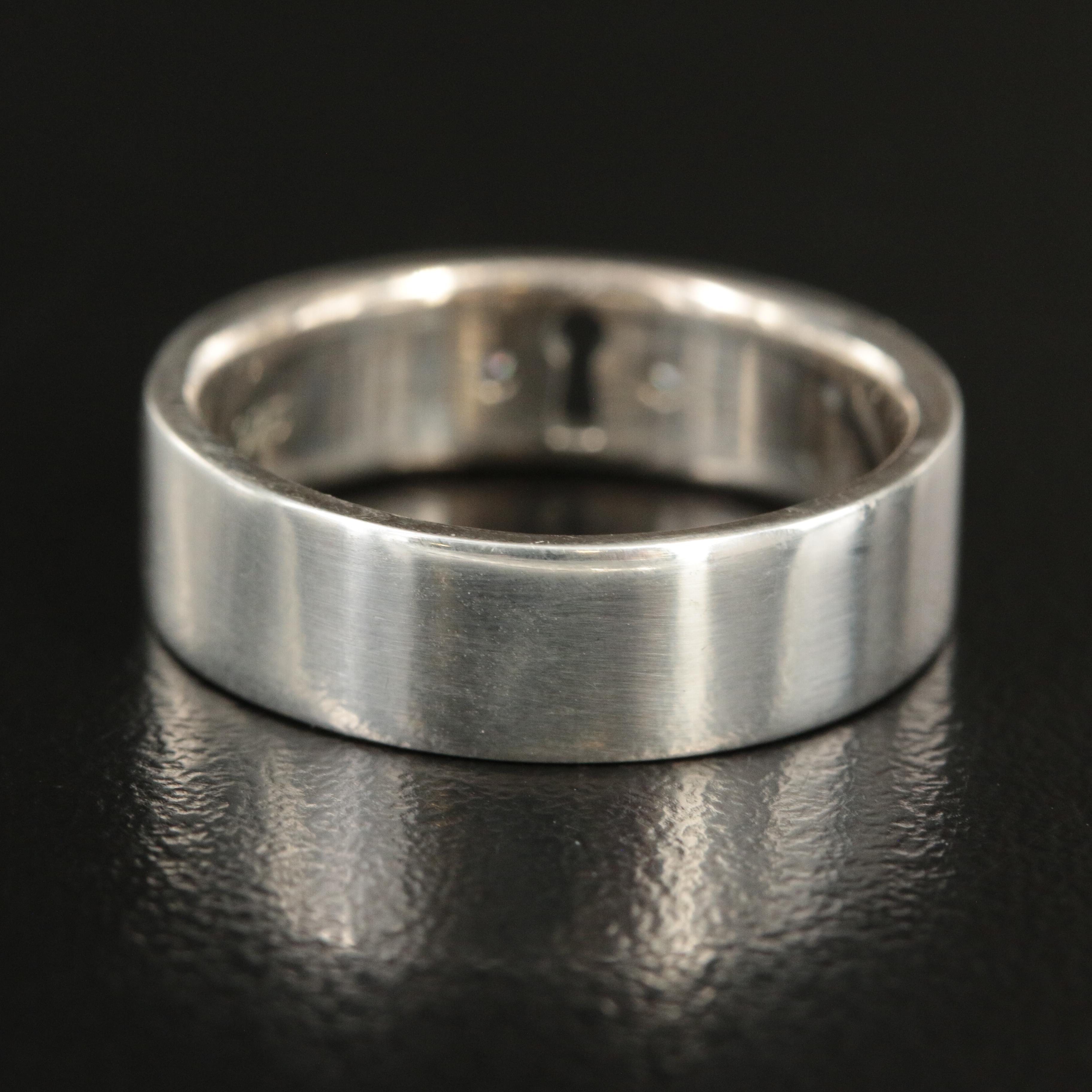 Tiffany & Co. NY Sterling Keyhole Band with Diamond Accents