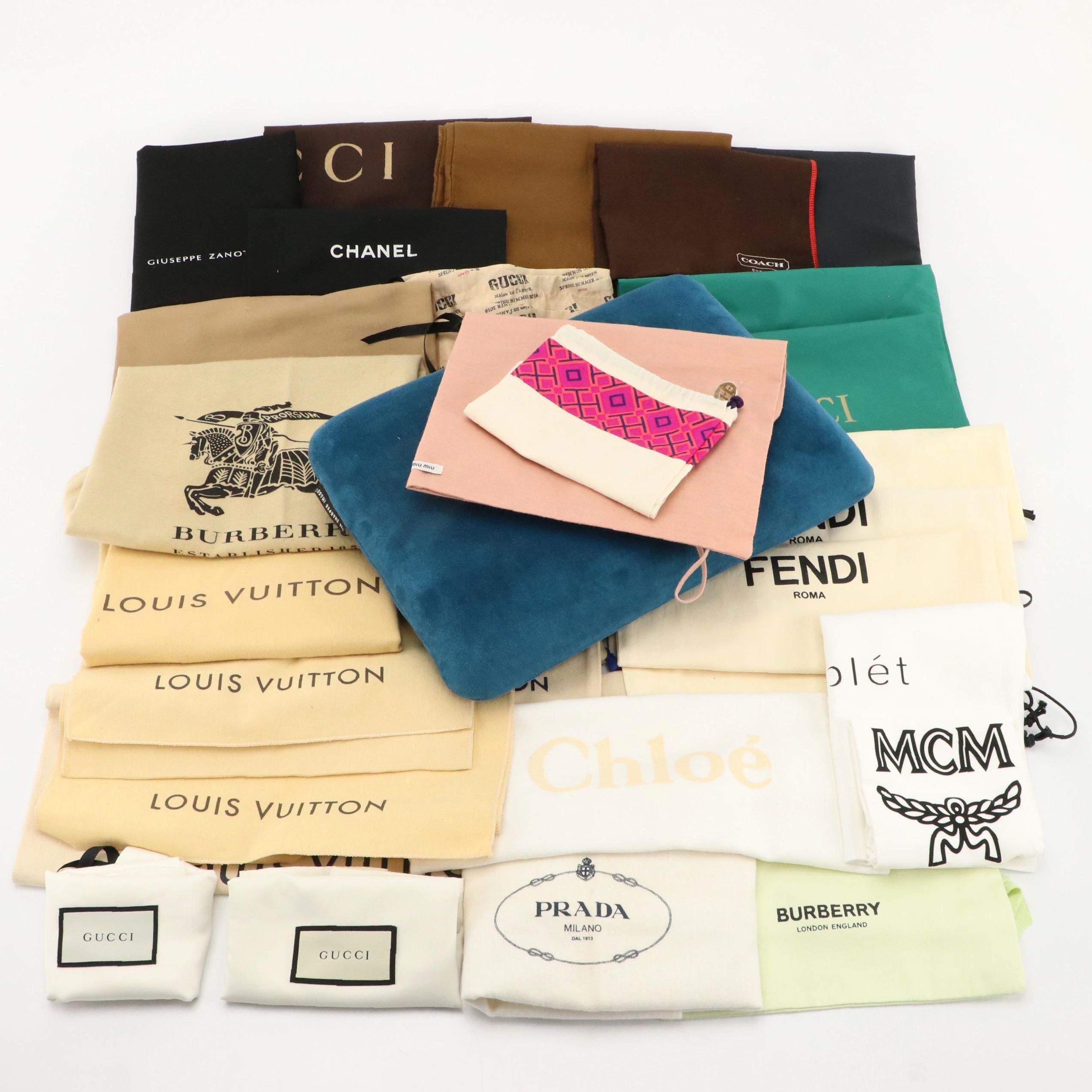 Assorted Designer Dust Bags with The Sharper Image Mini Memory Foam Pillow