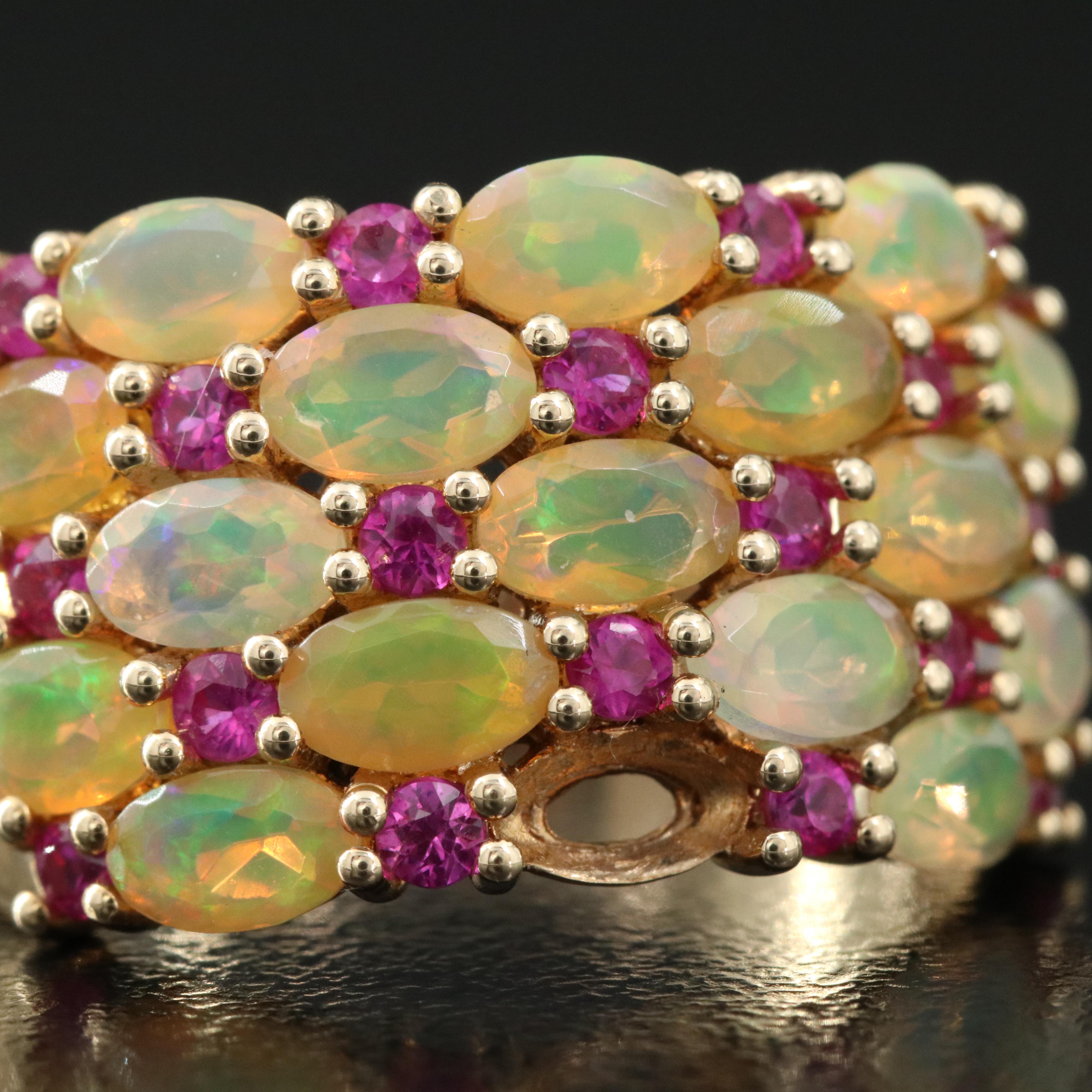 14K Opal and Ruby Ring