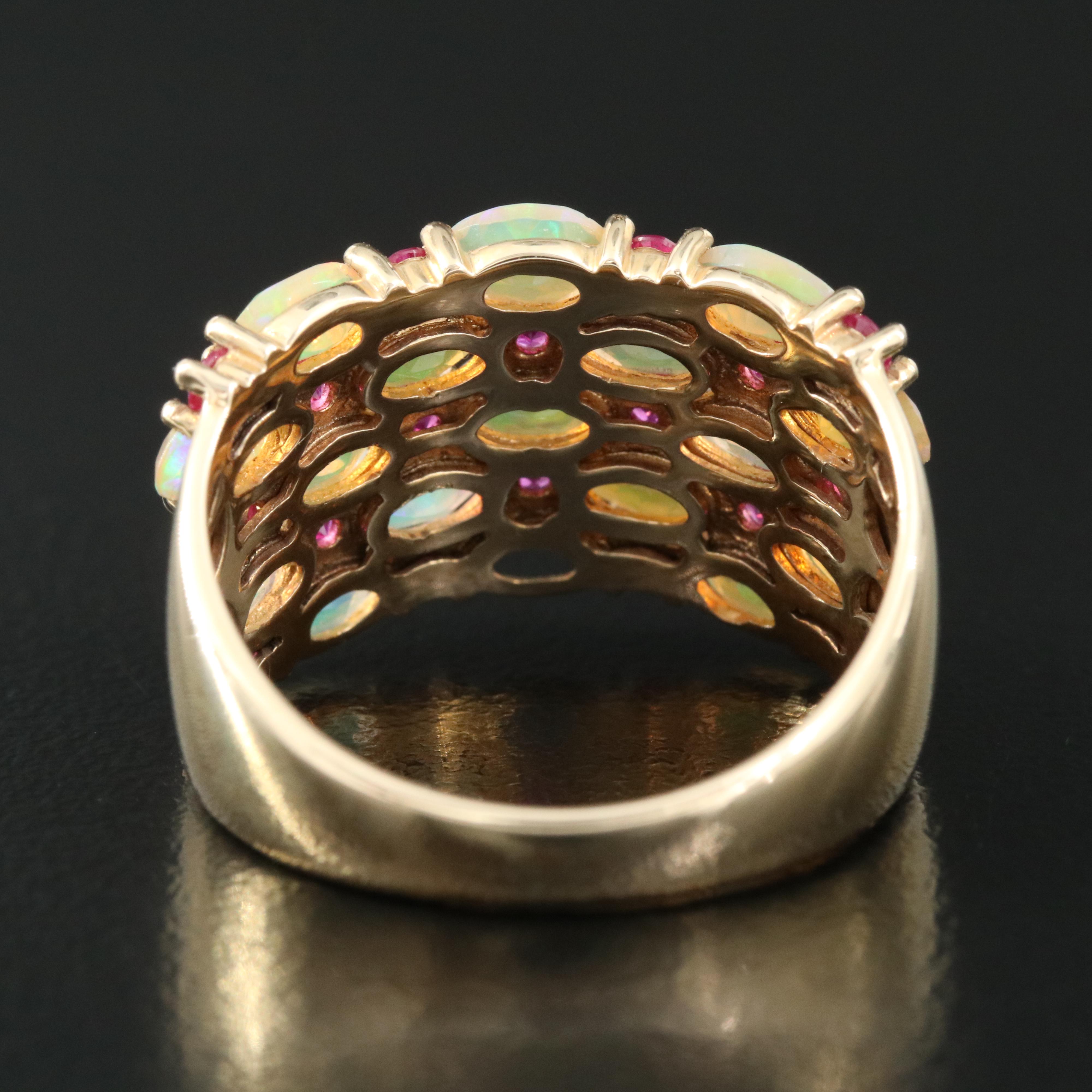 14K Opal and Ruby Ring