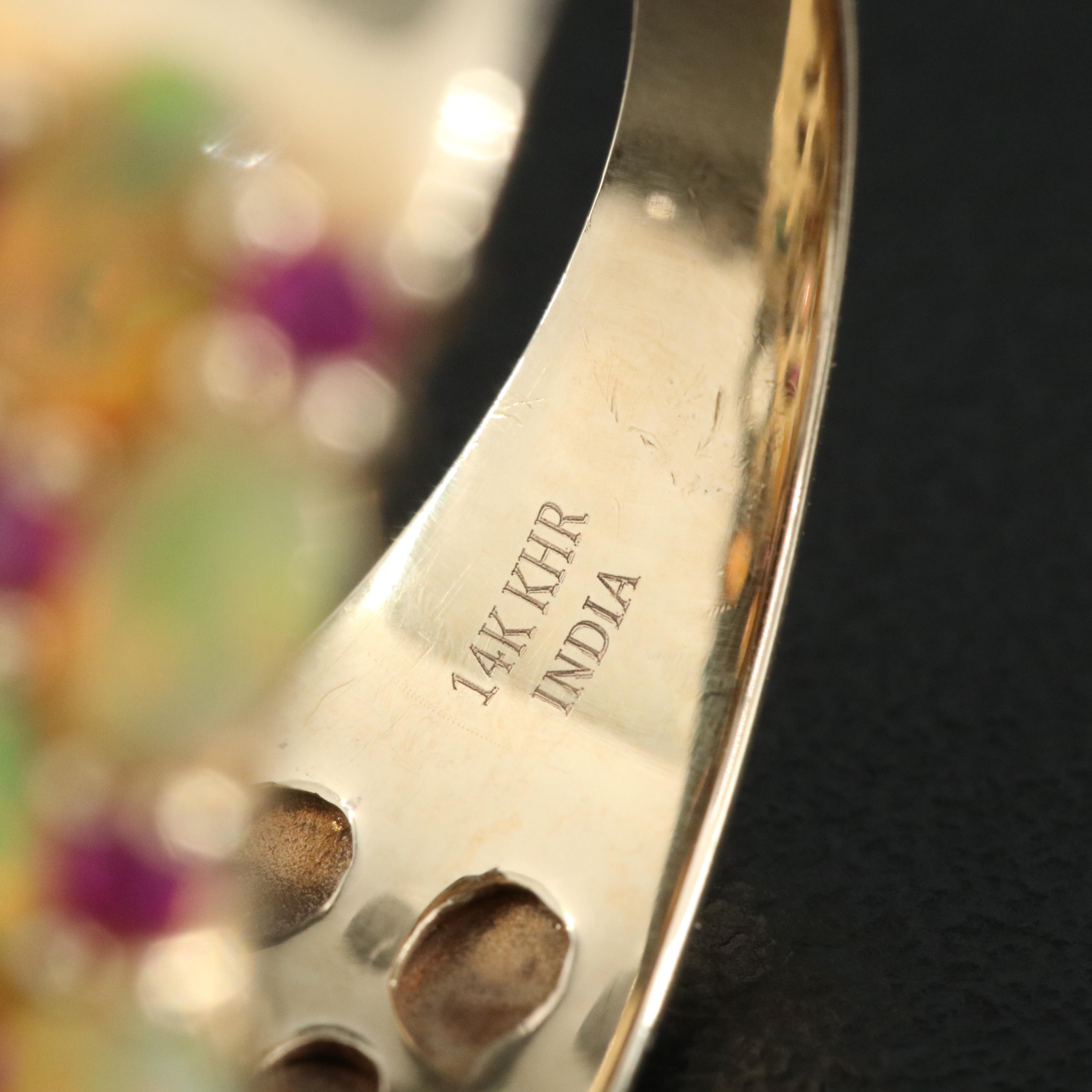 14K Opal and Ruby Ring